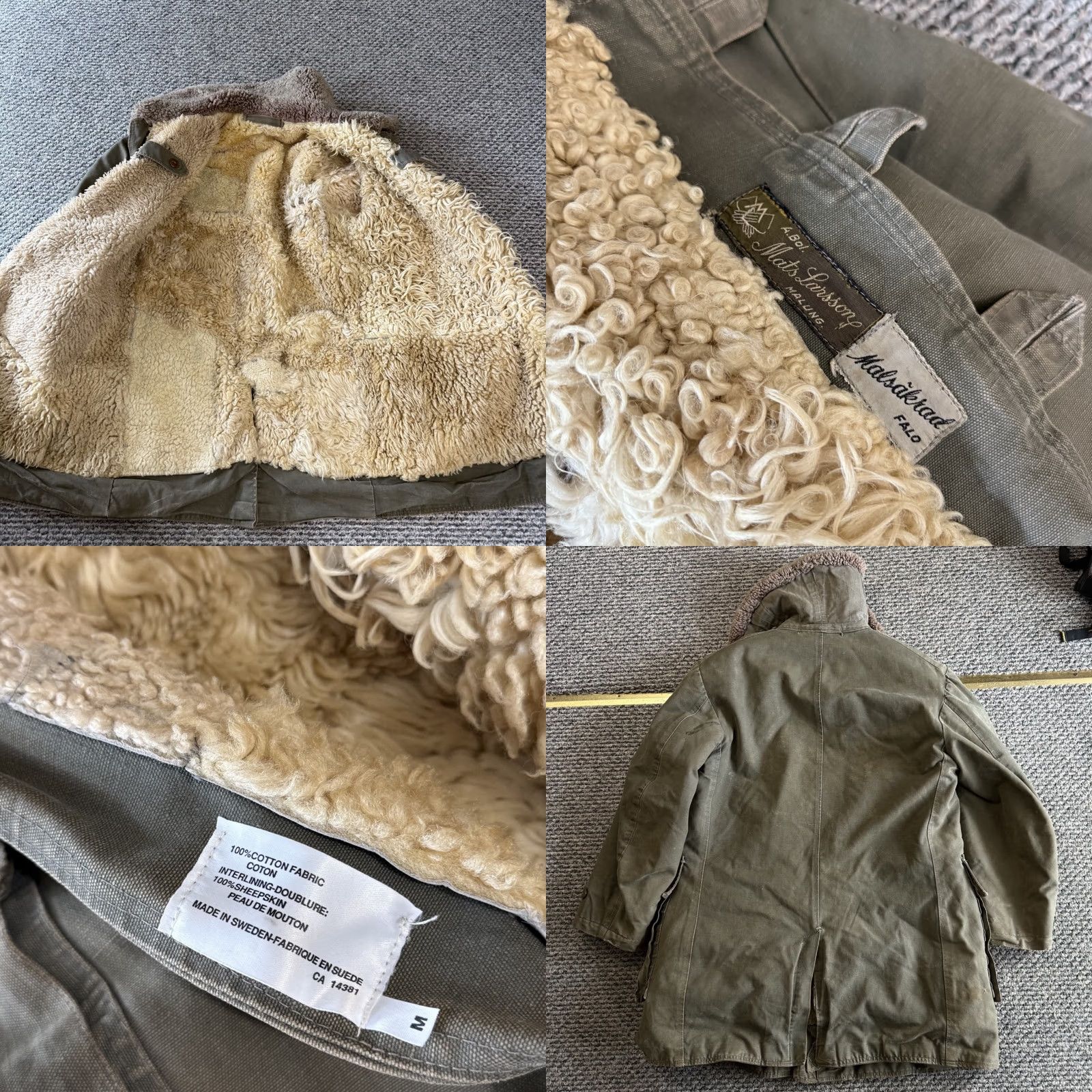 Vintage VINTAGE Mats Larsson Coat M/L Swedish Army Military Sheepskin Shearling Parka WWII Coat Size US M / EU 48-50 / 2 - 8 Thumbnail