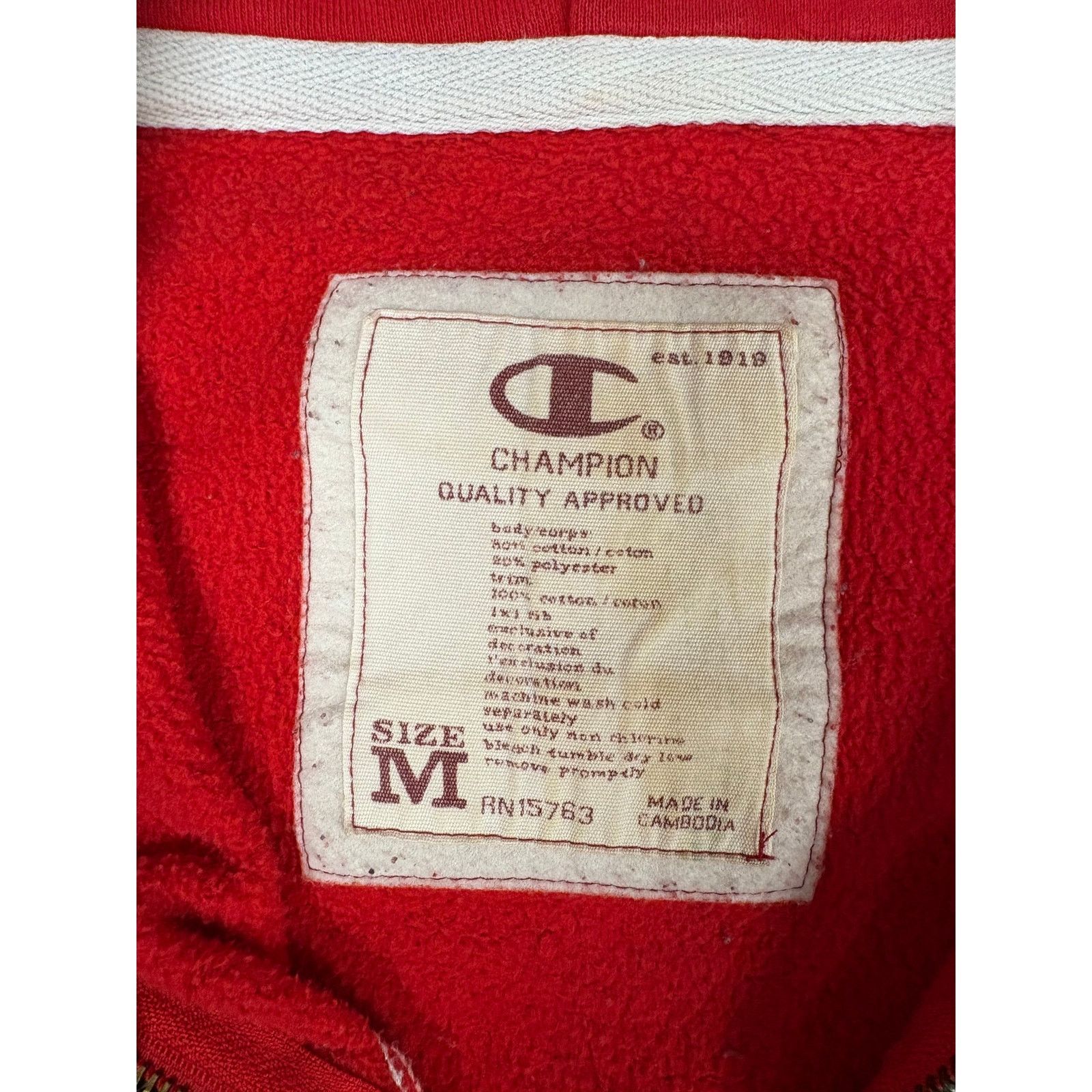 Champion Vintage Champion Reverse Weave Half-Zip Red Hoodie M Size US M / EU 48-50 / 2 - 6 Thumbnail