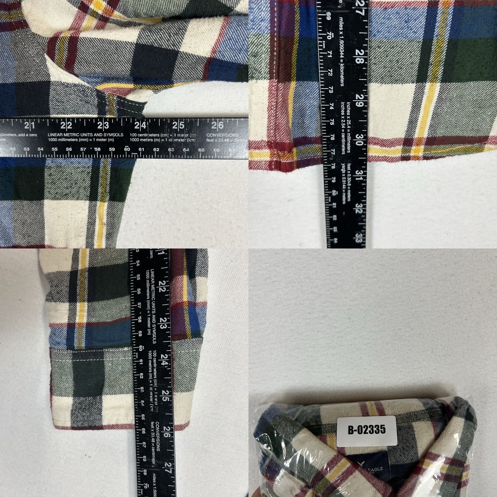 American Eagle Outfitters American Eagle Button-Up Flannel Shirt Mens XL Plaid Long Sleeve Relaxed Fit Multicolor Plaid Top Size US XL / EU 56 / 4 - 8 Thumbnail