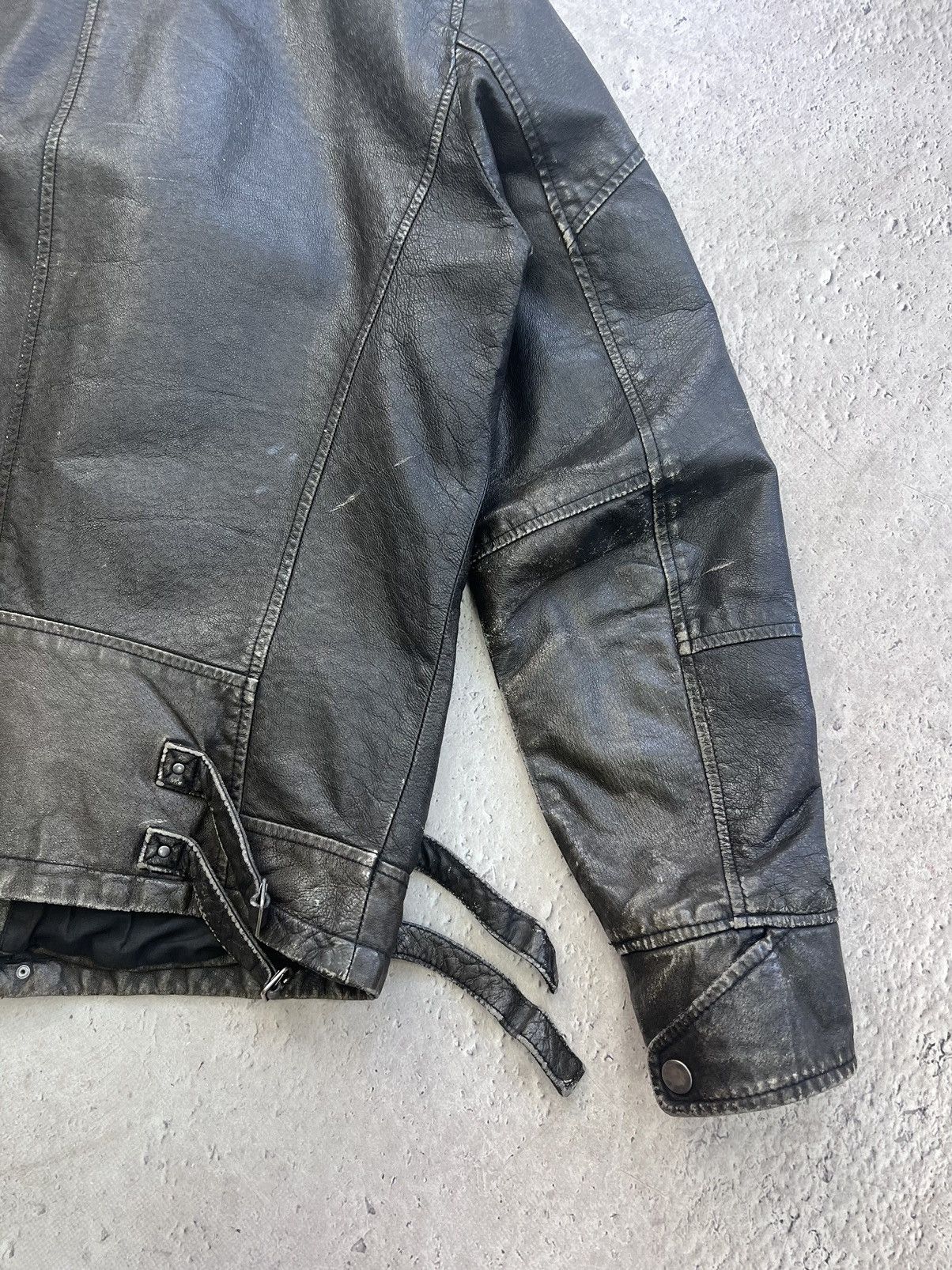 Leather Vintage Avantgarde Biker Cropped Leather Jacket Size US M / EU 48-50 / 2 - 12 Thumbnail