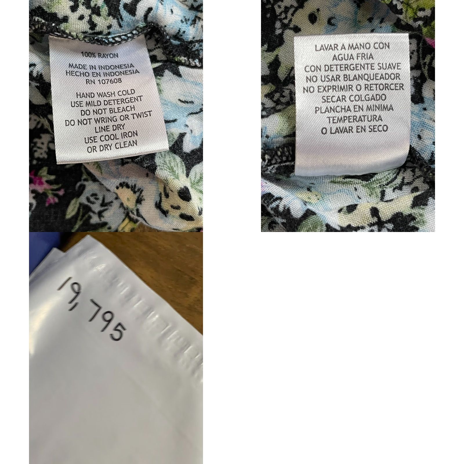 Vintage Karin Stevens Dress, Womens 10, Floral, A-Line, Spaghetti Strap, Sleeveless, Casual, Pink, Black Blue, 10, Regular, Women, Flower, Dress Size L / US 10 / IT 46 - 8 Thumbnail