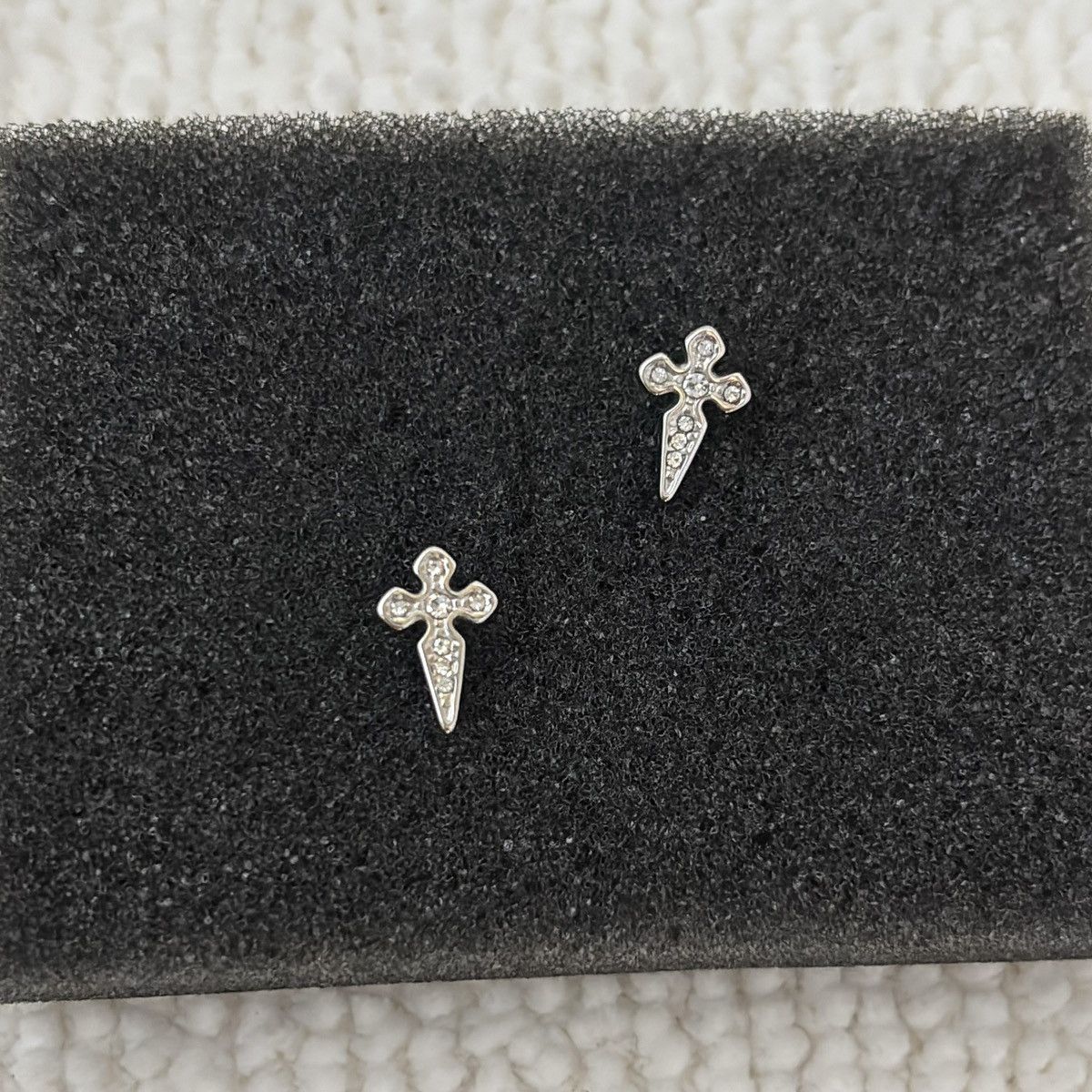 Other CZ Cross Stud Earrings for Men Women Hip Hop Unisex Earrings Size ONE SIZE - 2 Thumbnail