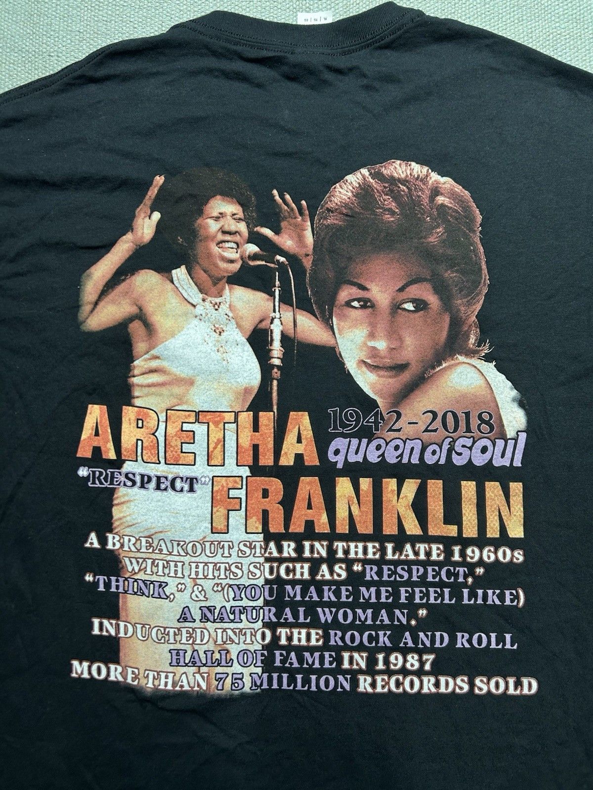 Vintage Aretha Franklin t shirt Queen of soul music memorial XL Size US XL / EU 56 / 4 - 6 Thumbnail