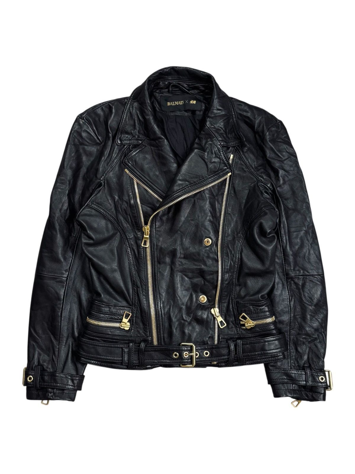 Balmain Archive Balmain by Decarnin x H&M - Leather Jacket Size XS / US 0-2 / IT 36-38 - 3 Thumbnail