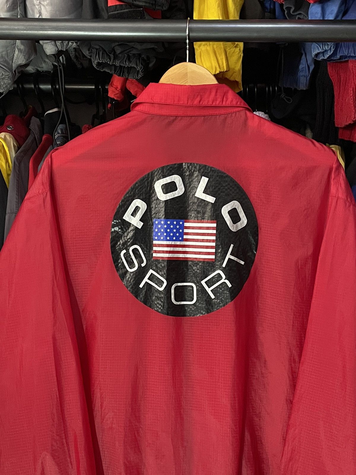 Polo Ralph Lauren × Vintage Light Windbreaker Red Polo Sport 90’s Vintage SoccerBall Size US L / EU 52-54 / 3 - 2 Thumbnail