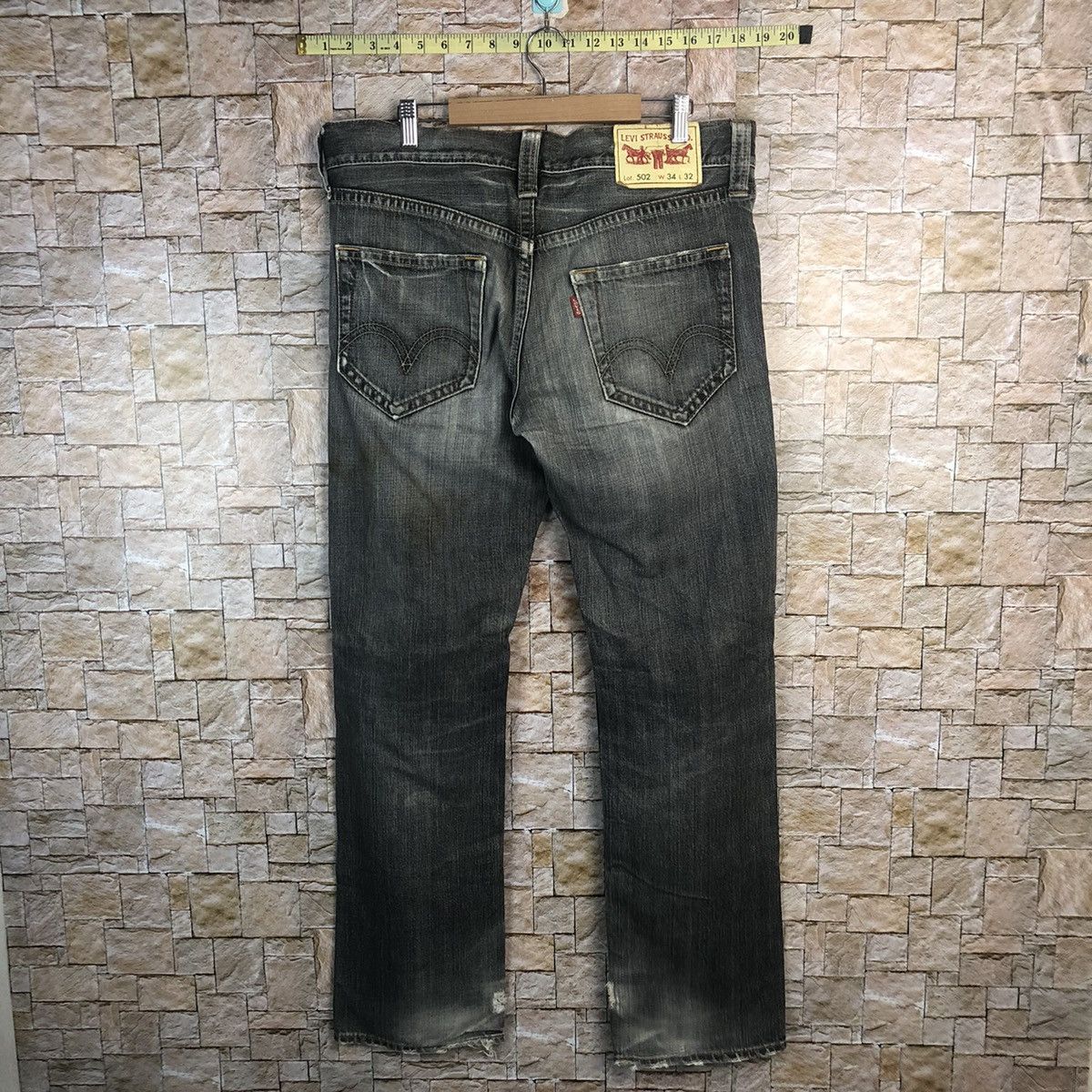 Levi's 502 Levis Black Distressed Denim Pants #A55 Size US 34 / EU 50 - 15 Thumbnail
