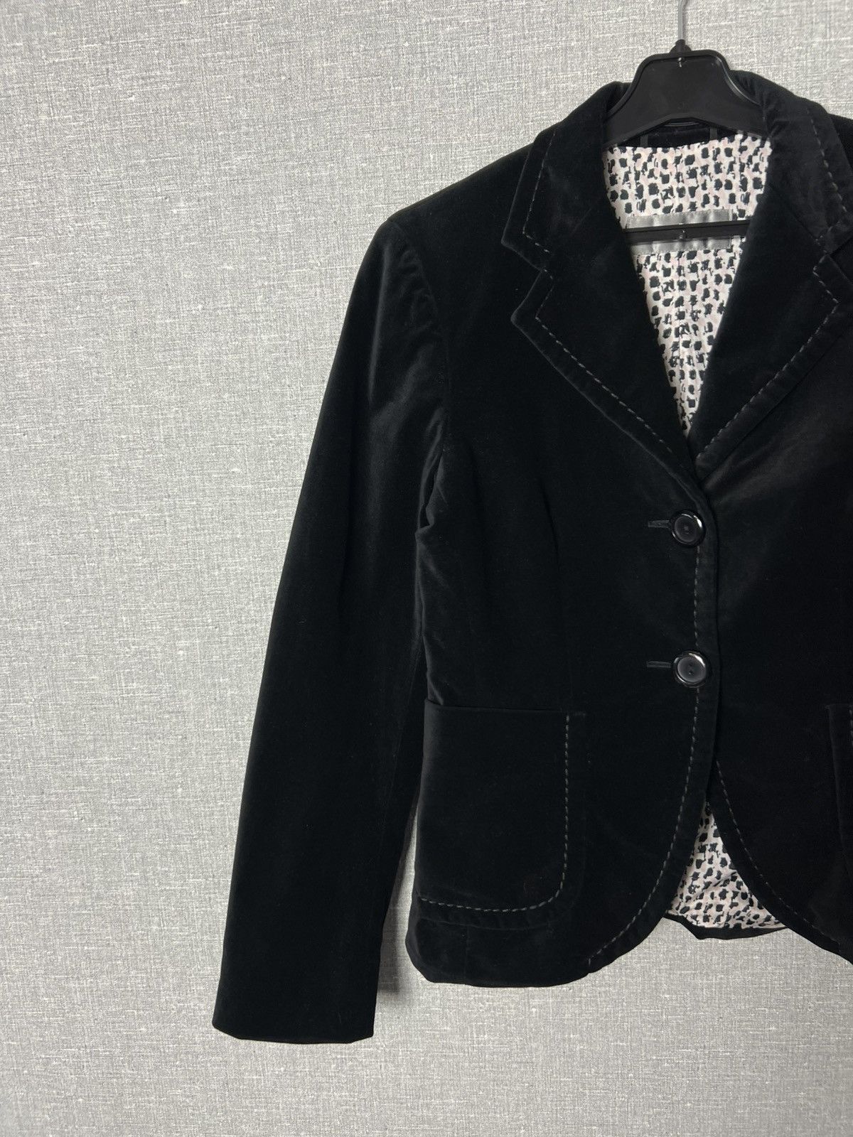 Max Mara Max Mara Black Velour Blazer Jacket Size US4 Size S / US 4 / IT 40 - 2 Thumbnail