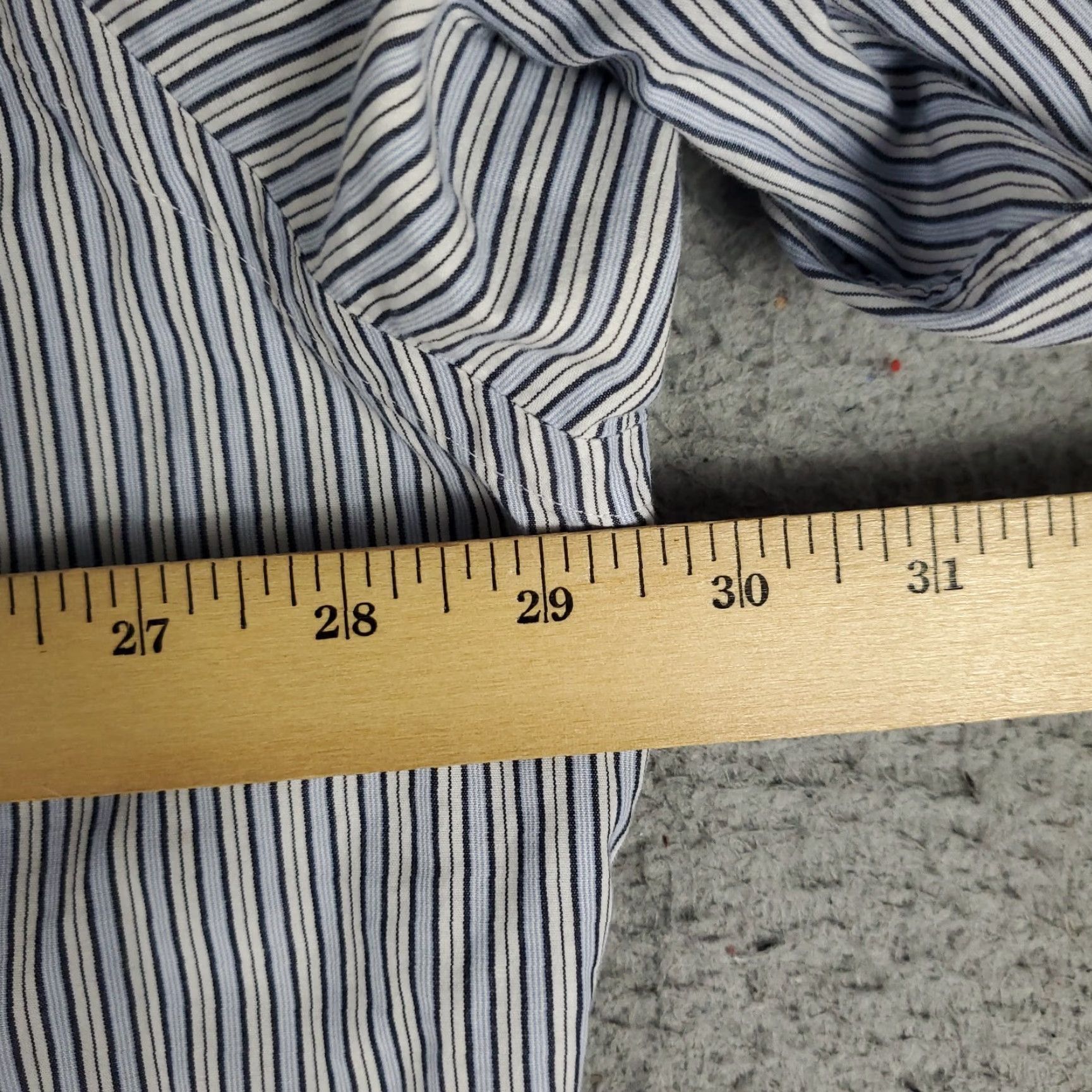 Ralph Lauren Ralph Lauren Dress Shirt Mens Size 18 Blue Striped Long Sleeve Button-Up Regular Fit Size 48R - 7 Thumbnail
