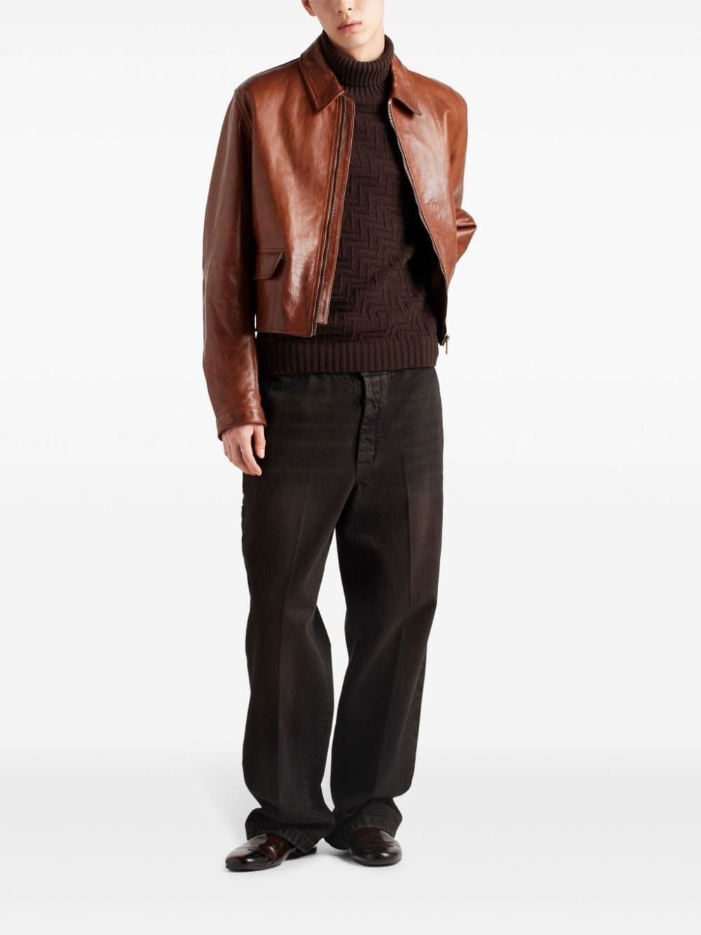 Prada o1bcso1str1025 Cashmere Wool Turtleneck Sweater in Brown Size US S / EU 44-46 / 1 - 2 Thumbnail