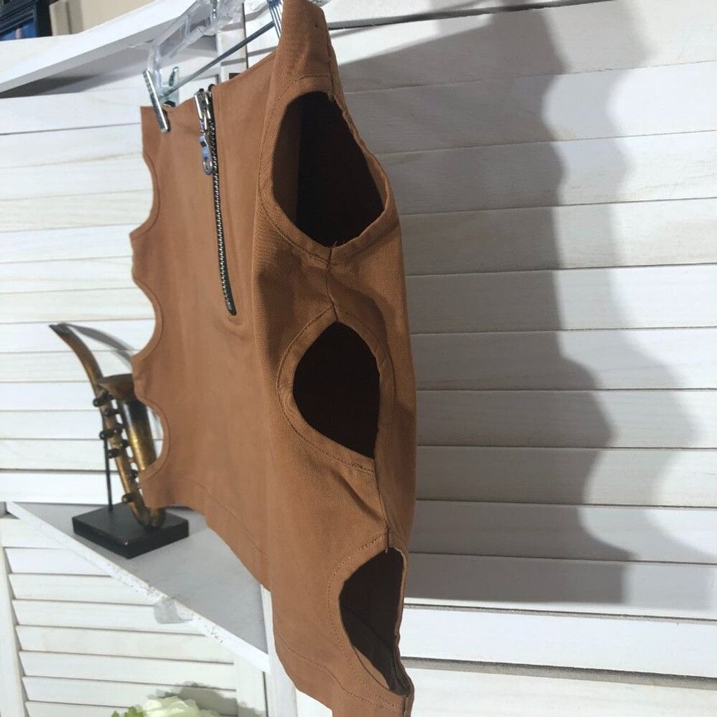 The Ragged Priest NWOT The Ragged Priest mini skirt cut out side light brown 8 Size 30" / US 8 / IT 44 - 3 Thumbnail