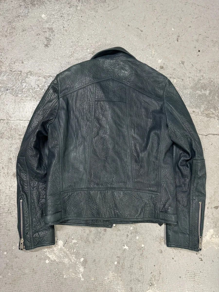 Balenciaga AW2014 Balenciaga Blue Biker Raw Lamb Leather Jacket Size US M / EU 48-50 / 2 - 2 Thumbnail