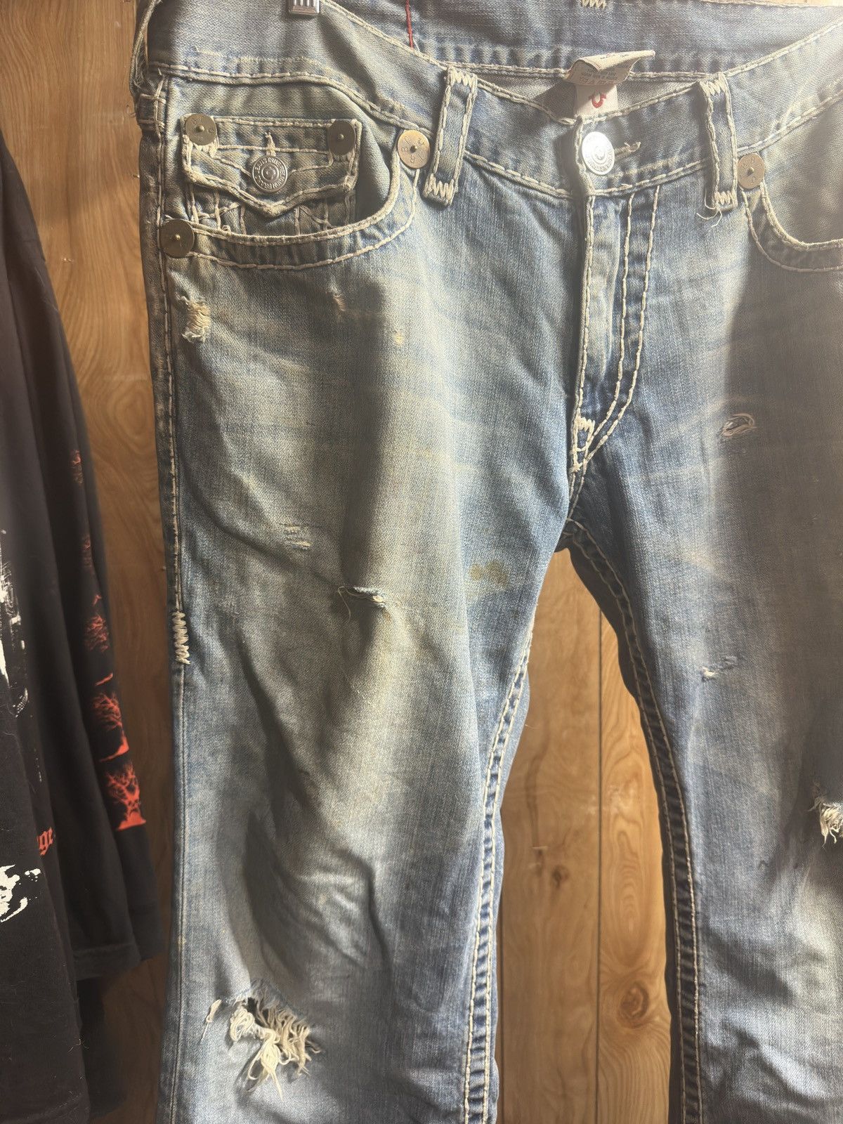 True Religion × Vintage True Religion Distressed Flared Jeans Size US 38 / EU 54 - 5 Thumbnail