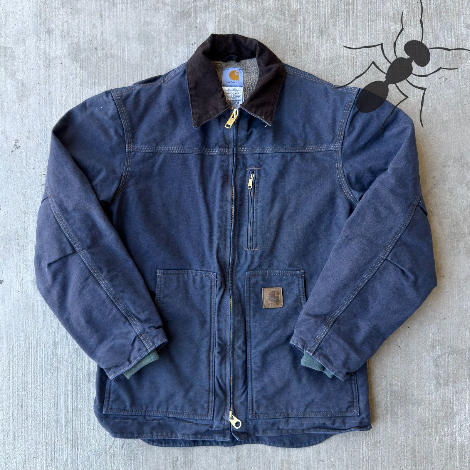 Carhartt × Vintage Vintage Y2K Carhartt C61 DYED blue chore coat work jacket Size US S / EU 44-46 / 1 - 1 Thumbnail