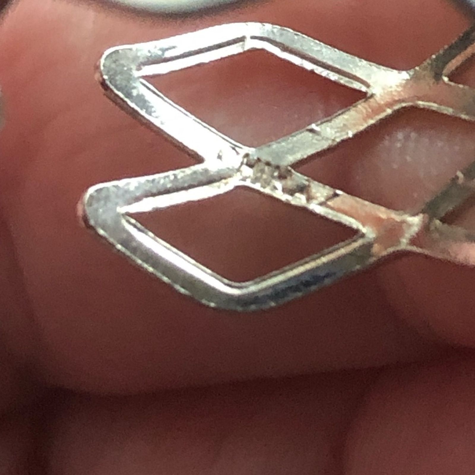 Jewelry Silver plated diamond cut out pattern adjustable band ring Size ONE SIZE - 5 Thumbnail