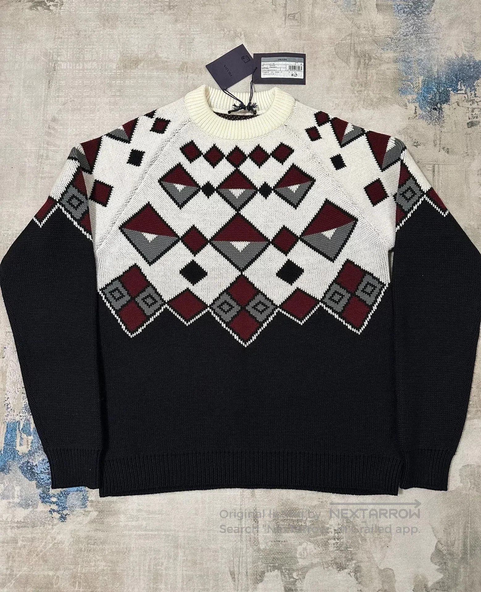 Prada PRADA Diamond Pattern Knit Sweater for Men. Size US M / EU 48-50 / 2 - 1 Thumbnail