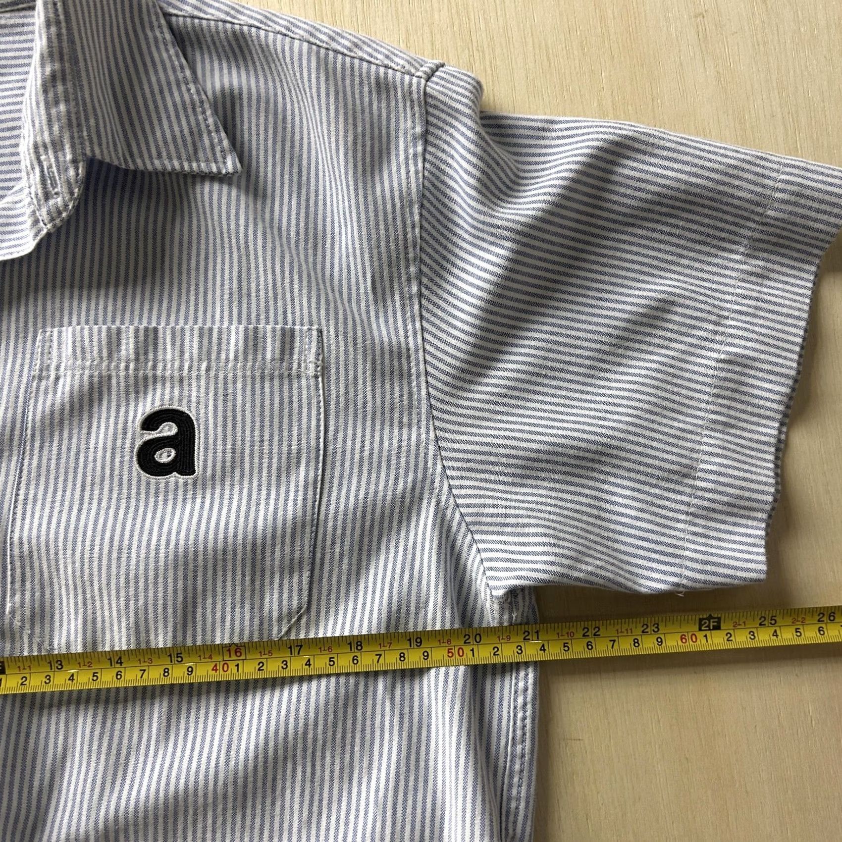 Vintage AMRISH Shirt Mens Small Blue Striped Short Sleeve Button Up Pocket Workwear Size US S / EU 44-46 / 1 - 4 Thumbnail