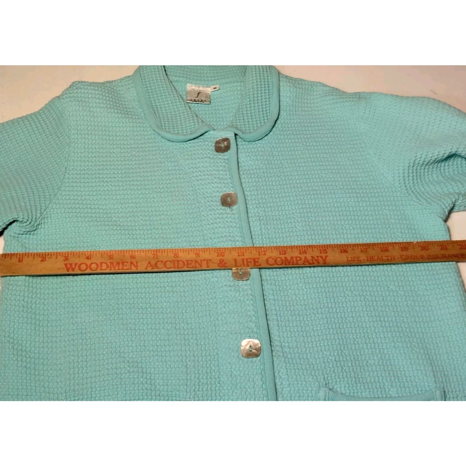 Vintage VINTAGE Focus Waffle Cotton Button-Up Shirt Women M Blue Coastal Grandma Fall Spring Summer USA Size M / US 6-8 / IT 42-44 - 4 Thumbnail