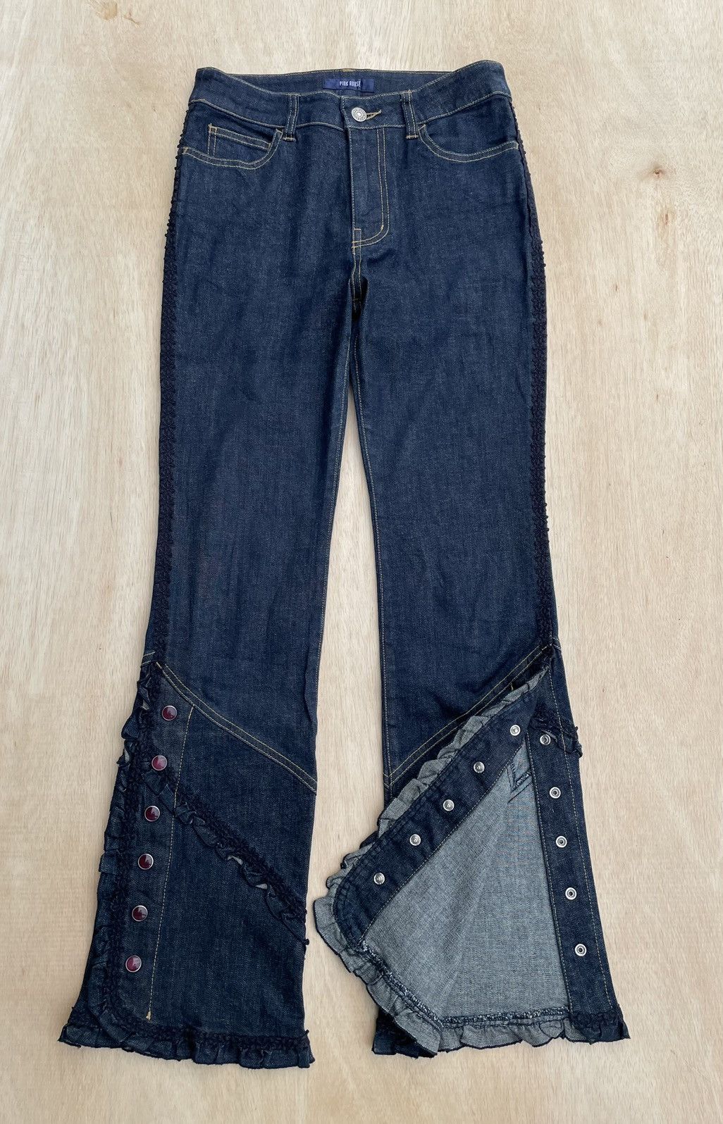 Hysteric Glamour × If Six Was Nine × Japanese Brand Pink House Flare Jeans Gothic Boot Cut Size 28" / US 6 / IT 42 - 1 Thumbnail