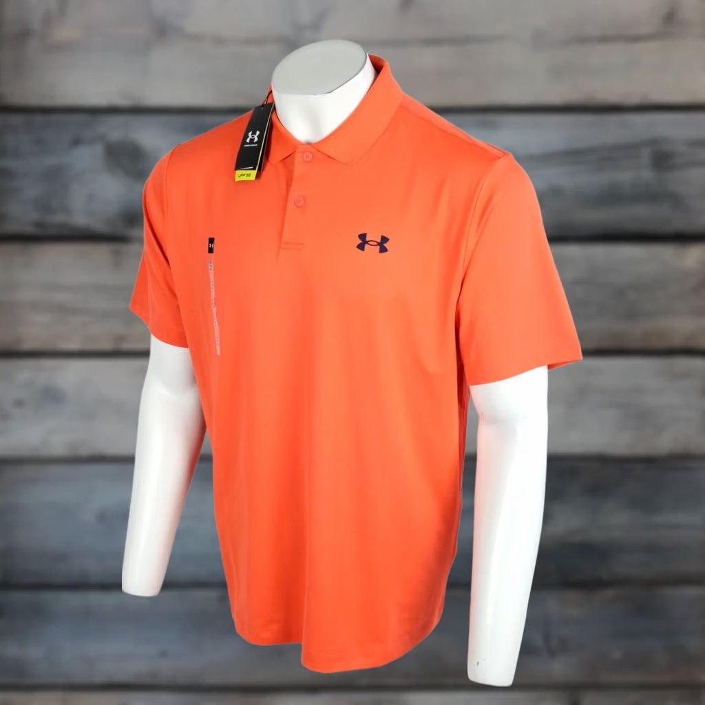 Under Armour Under Armour Polo Shirt XL Matchplay Short Sleeve Polo Men Fire Orange 1377374 847 Golf Shirt Size US XL / EU 56 / 4 - 1 Thumbnail