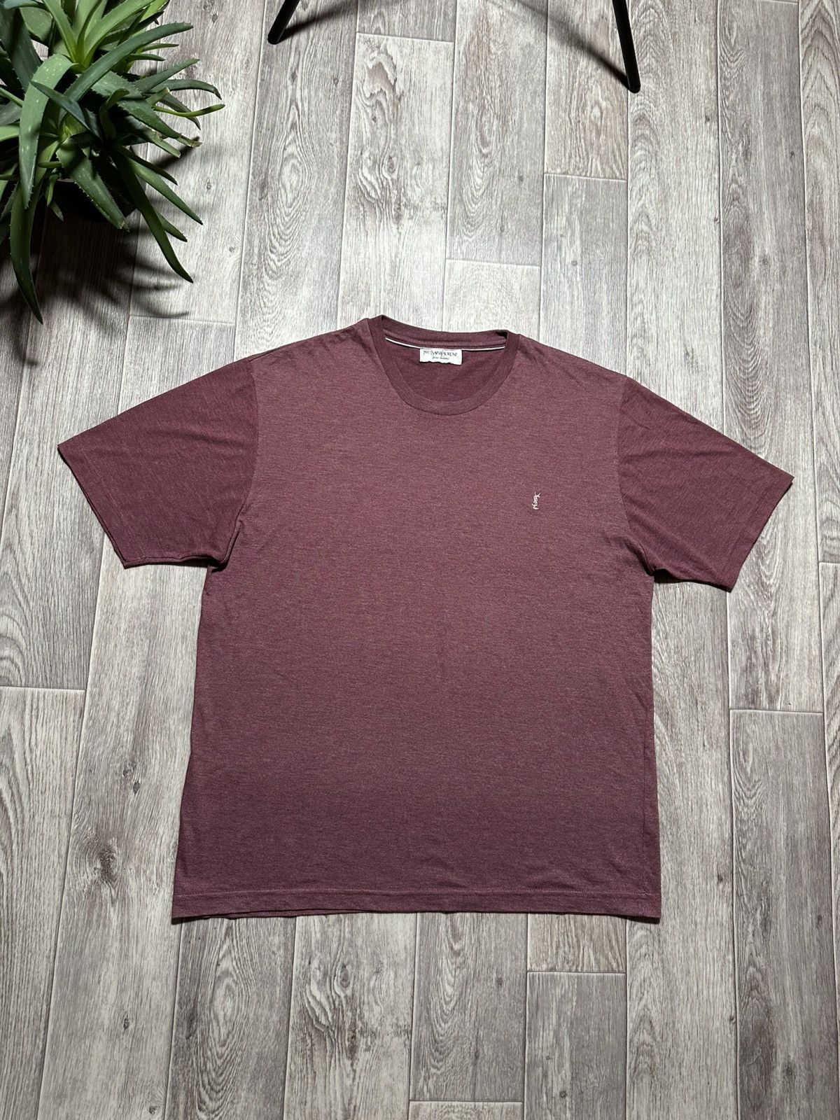 Vintage YvesSaintLaurent Burgundy Mini Logo T-Shirt