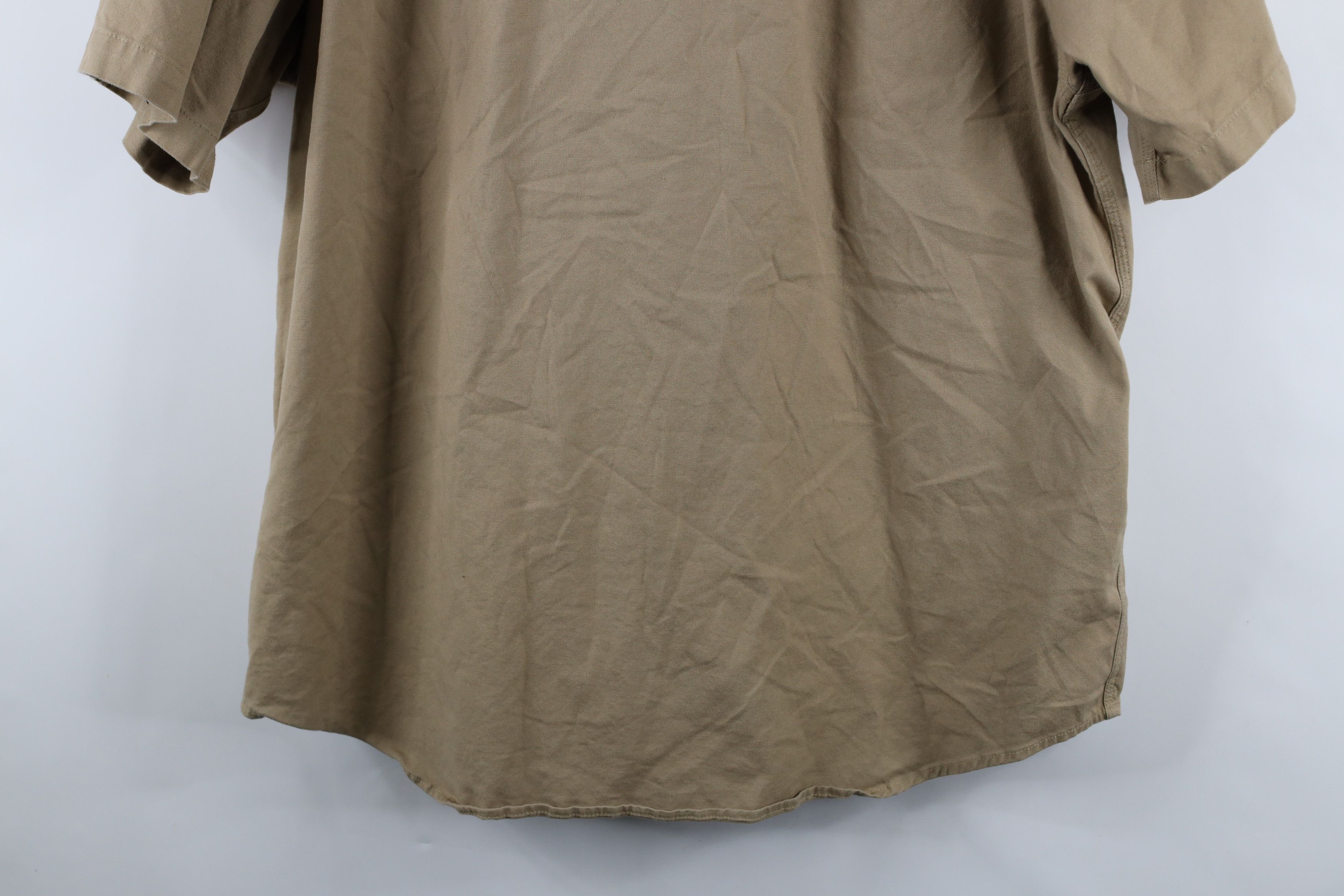Carhartt × Vintage Carhartt Fit Spell Out Canvas Collared Button Shirt Beige Size US XXL / EU 58 / 5 - 10 Thumbnail