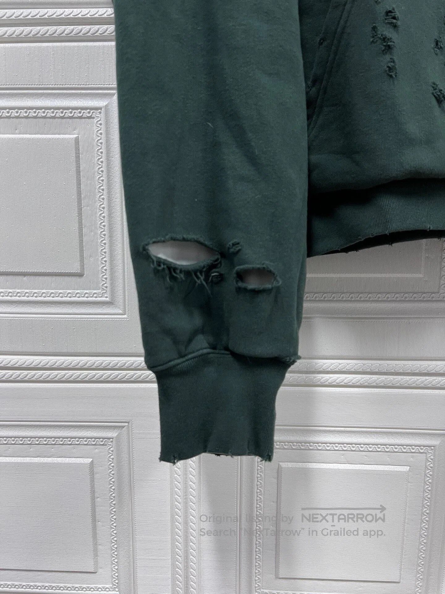 Balenciaga distressed balenciaga logo hoodie in dark green. Size US L / EU 52-54 / 3 - 5 Thumbnail