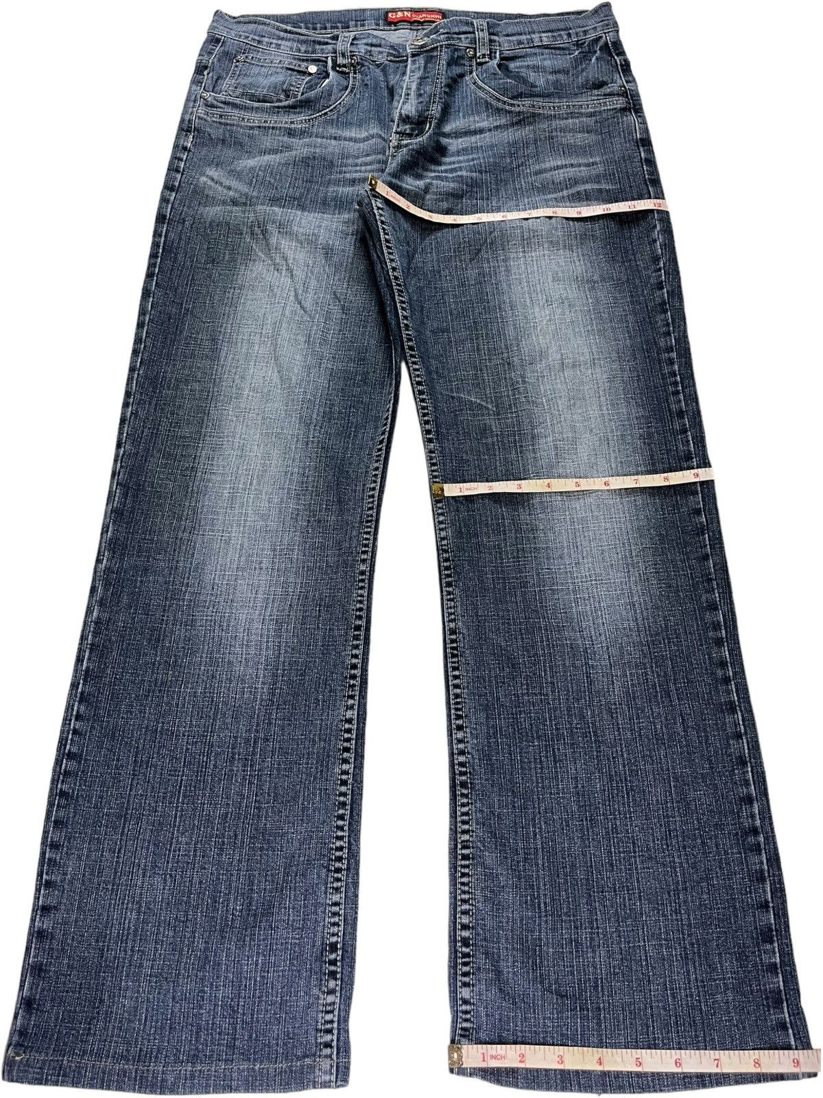Japanese Brand Vintage Japanese Brand Faded Blue Wash Baggy Jeans Size US 36 / EU 52 - 13 Thumbnail