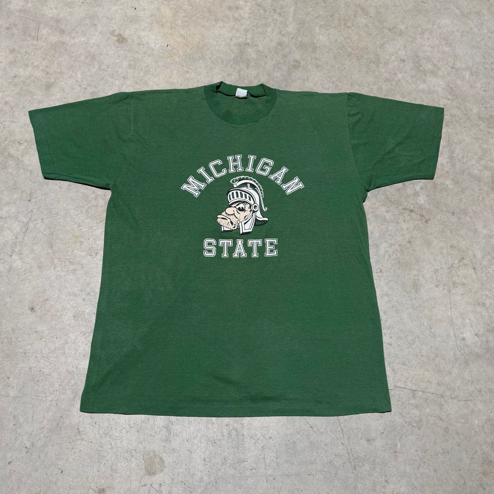 Fruit Of The Loom Vintage MSU Michigan State Spartans Tee 80s 90s Size US L / EU 52-54 / 3 - 1 Thumbnail
