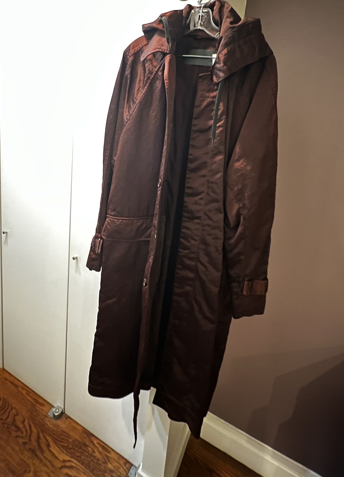 image of Christian Wijnants Burnt Red Crinkle Parka, Men's (Size Medium)
