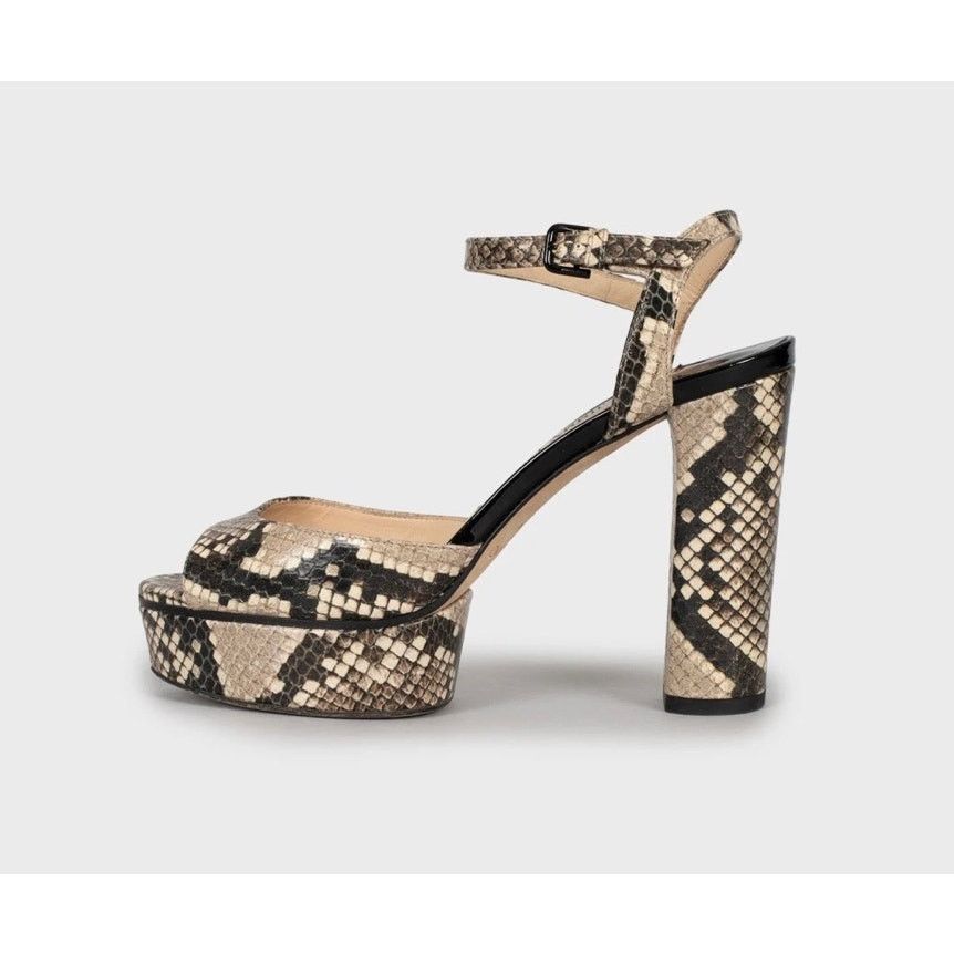Jimmy Choo Jimmy Choo Animal Print Leather Block Heel Sandals 36 Size US 6 / IT 36 - 1 Thumbnail