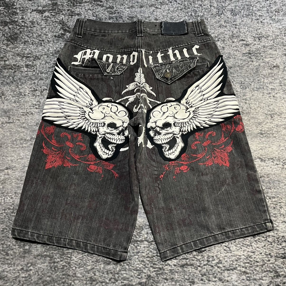 Vintage Vintage Y2K Skull Wings Baggy Jorts Grunge Skater Shorts Size US 32 / EU 48 - 3 Thumbnail