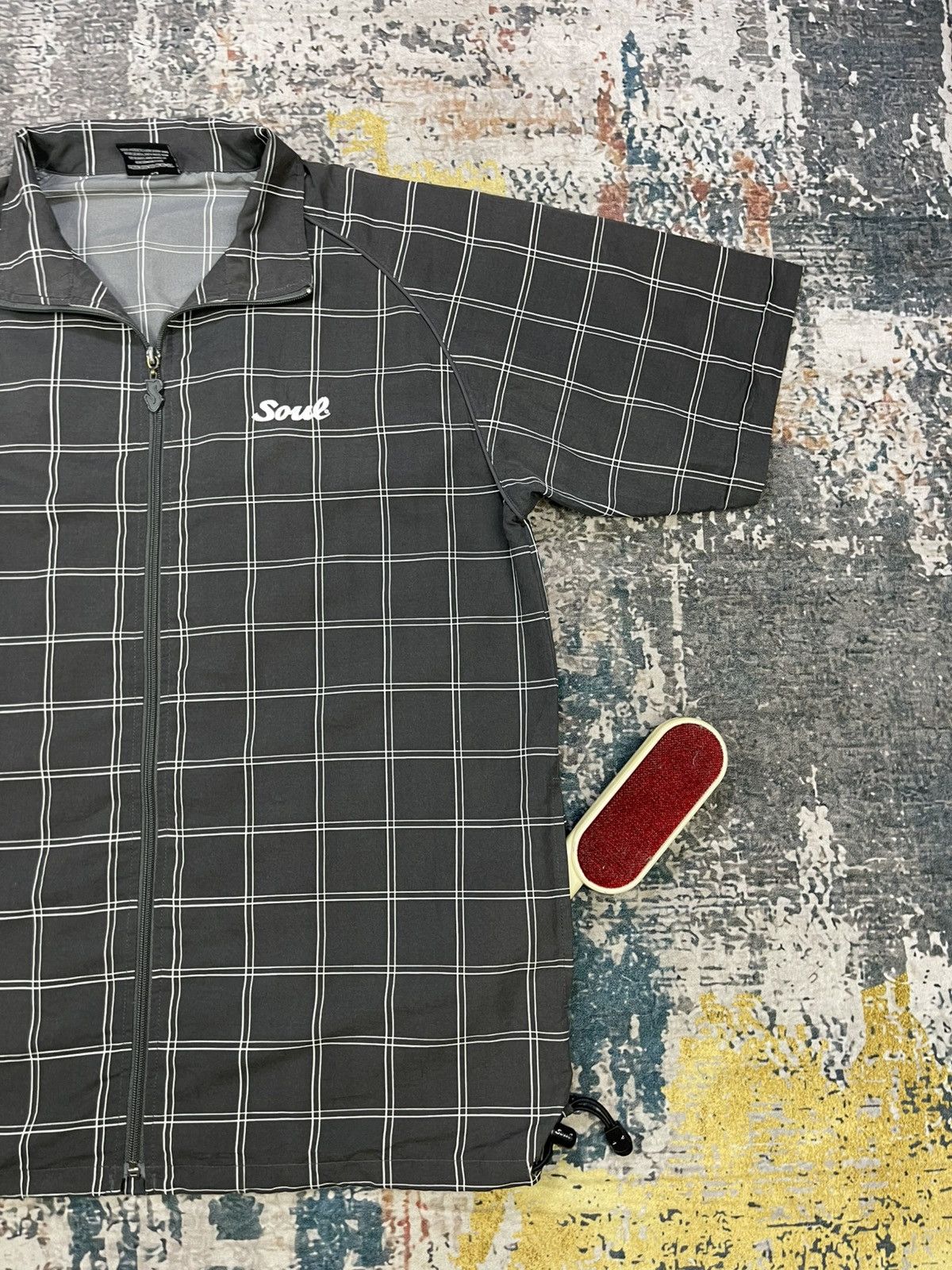 Southpole Soul Checkered Zip Up Open Collar Over Shirt Size US L / EU 52-54 / 3 - 7 Thumbnail