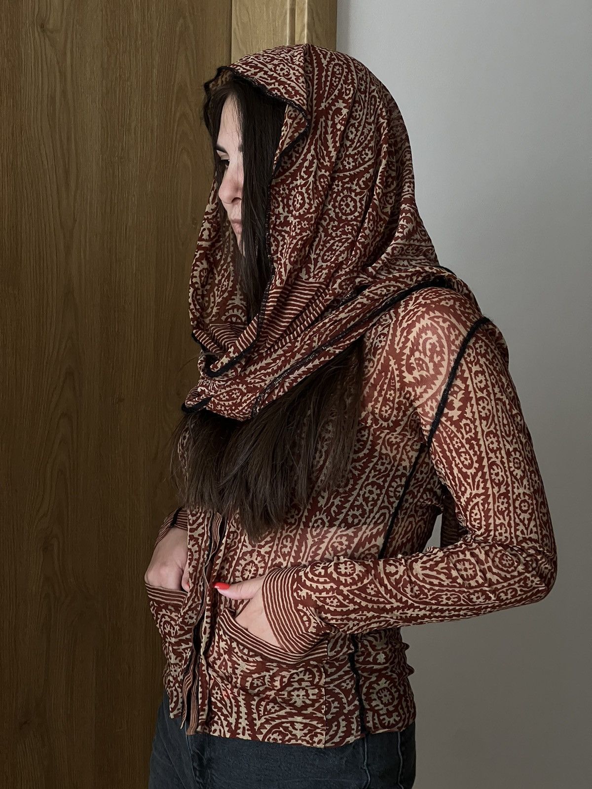 Jean Paul Gaultier Jean Paul Gaultier Vintage 2000 Mesh Cardigan Attached Scarf Size M / US 6-8 / IT 42-44 - 2 Thumbnail
