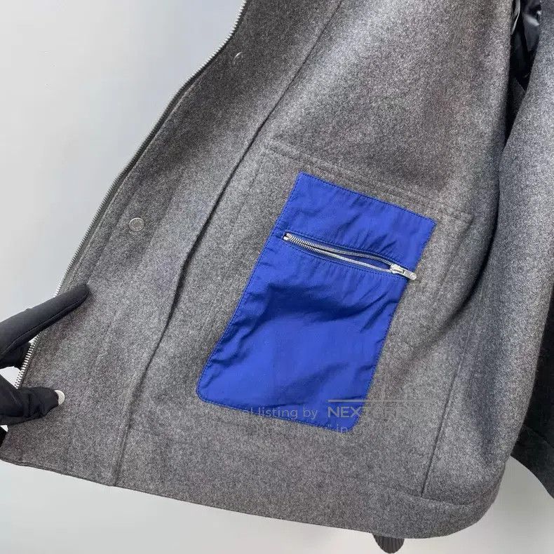 Hermes Hermes Gray and blue color block cashmere show round neck Size US M / EU 48-50 / 2 - 6 Thumbnail