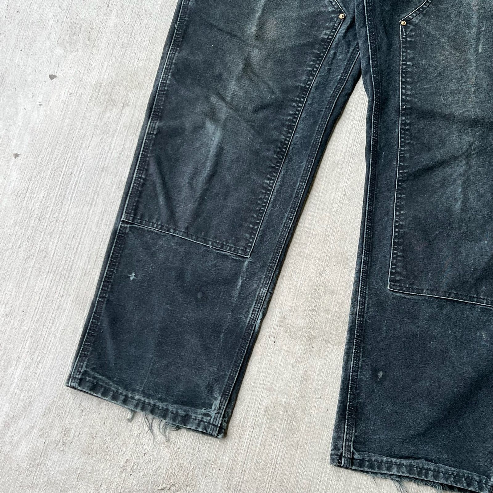 Carhartt × Vintage Carhartt faded black double knee work wear carpenter pants Size US 35 - 8 Thumbnail