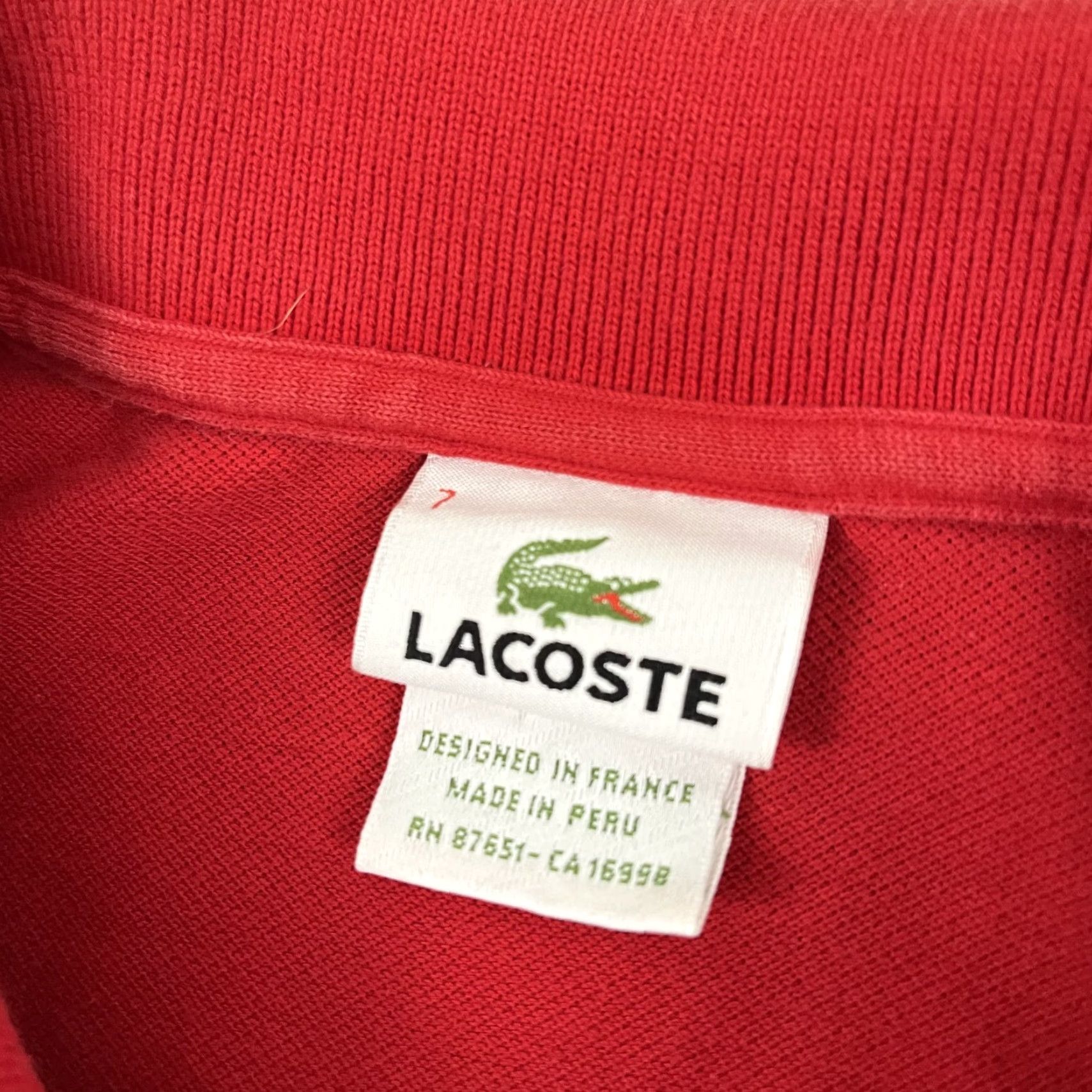 Lacoste Lacoste Polo Shirt Mens XL Size 7 Extra Large Preppy Short Sleeve Red 100% Cotton Logo Croc Classic Fit Golf Tennis Size US XL / EU 56 / 4 - 3 Thumbnail