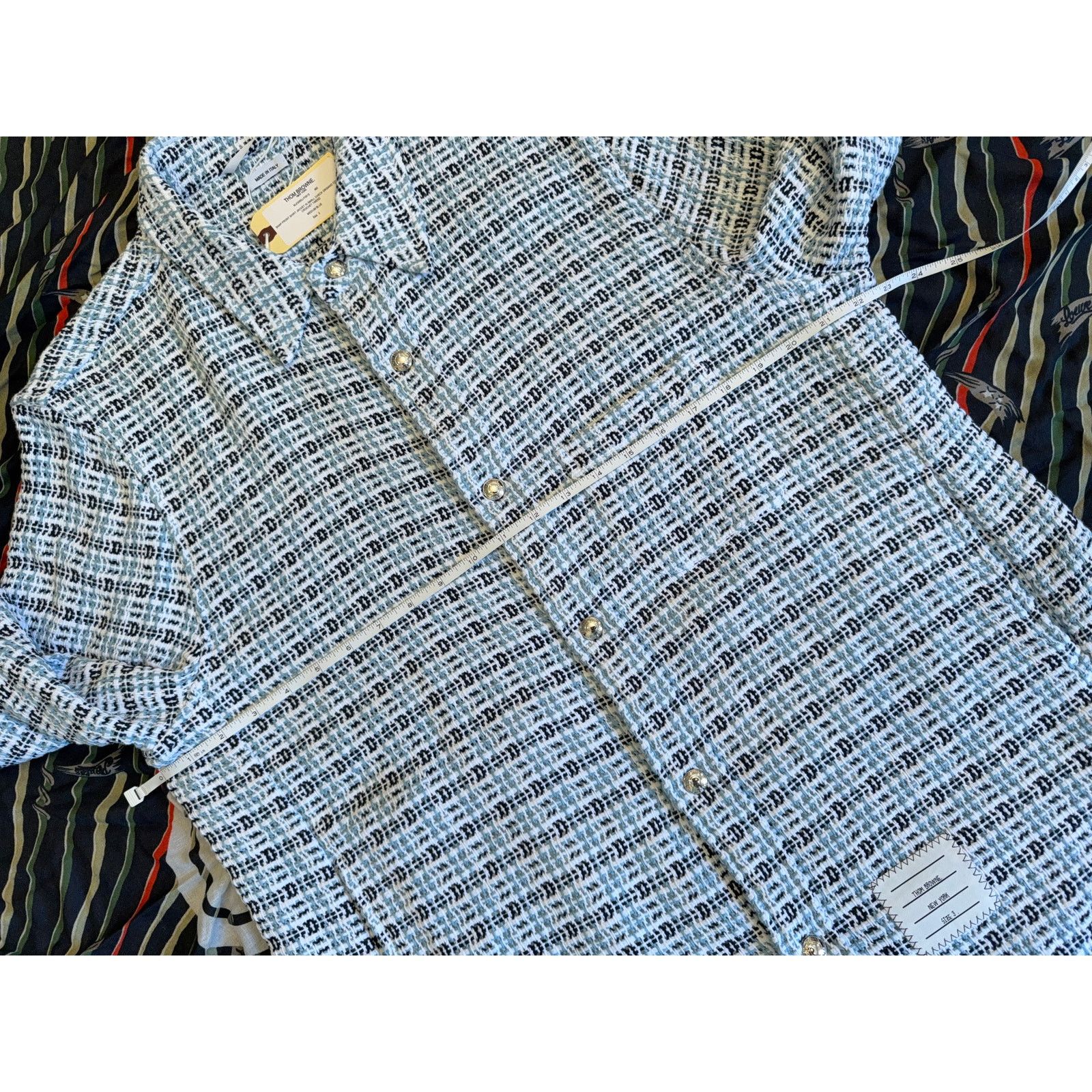 Thom Browne $2,850 Thom Browne Crochet Tweed Snap Fromt Shirt Jacket - 3 Size US L / EU 52-54 / 3 - 10 Thumbnail