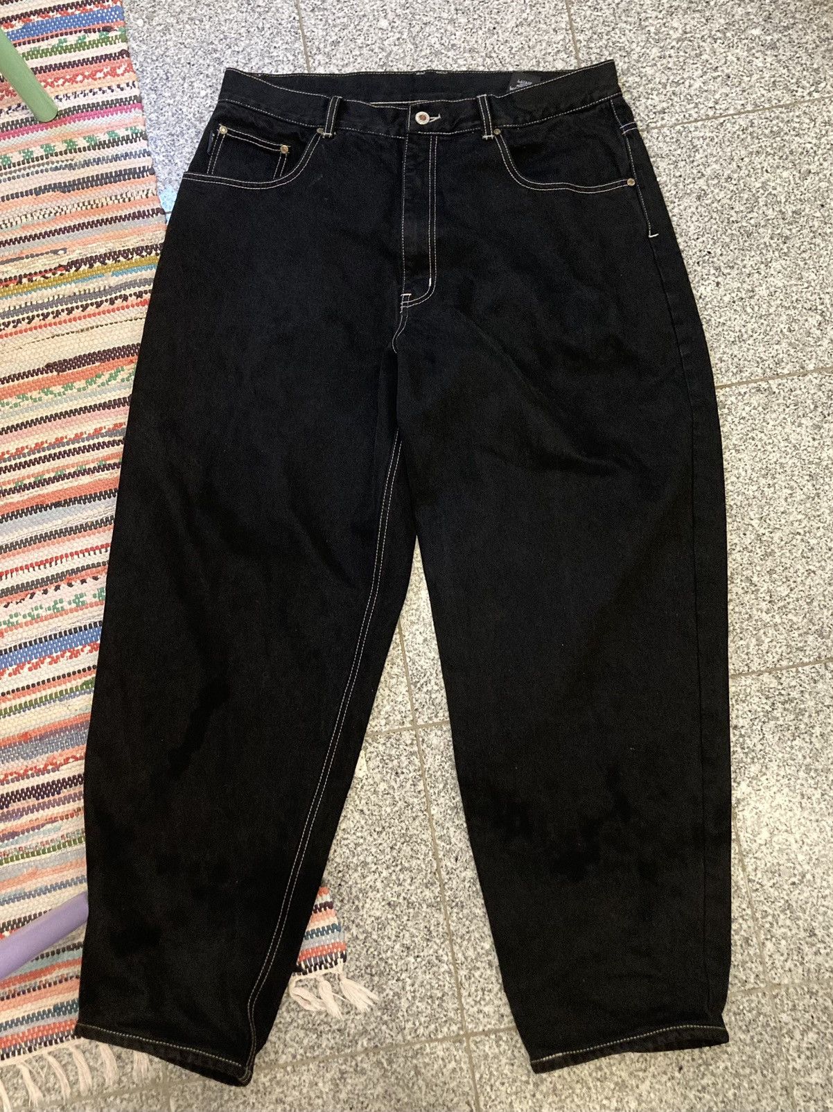 Image of Vintage Pelle Pelle Baggy Jeans Pants 36 in Black, Men's