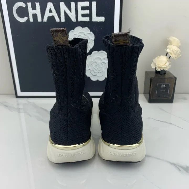 Louis Vuitton Louis Vuitton Black Knitted Ankle Boots -2508 Size US 6.5 / EU 39-40 - 3 Thumbnail