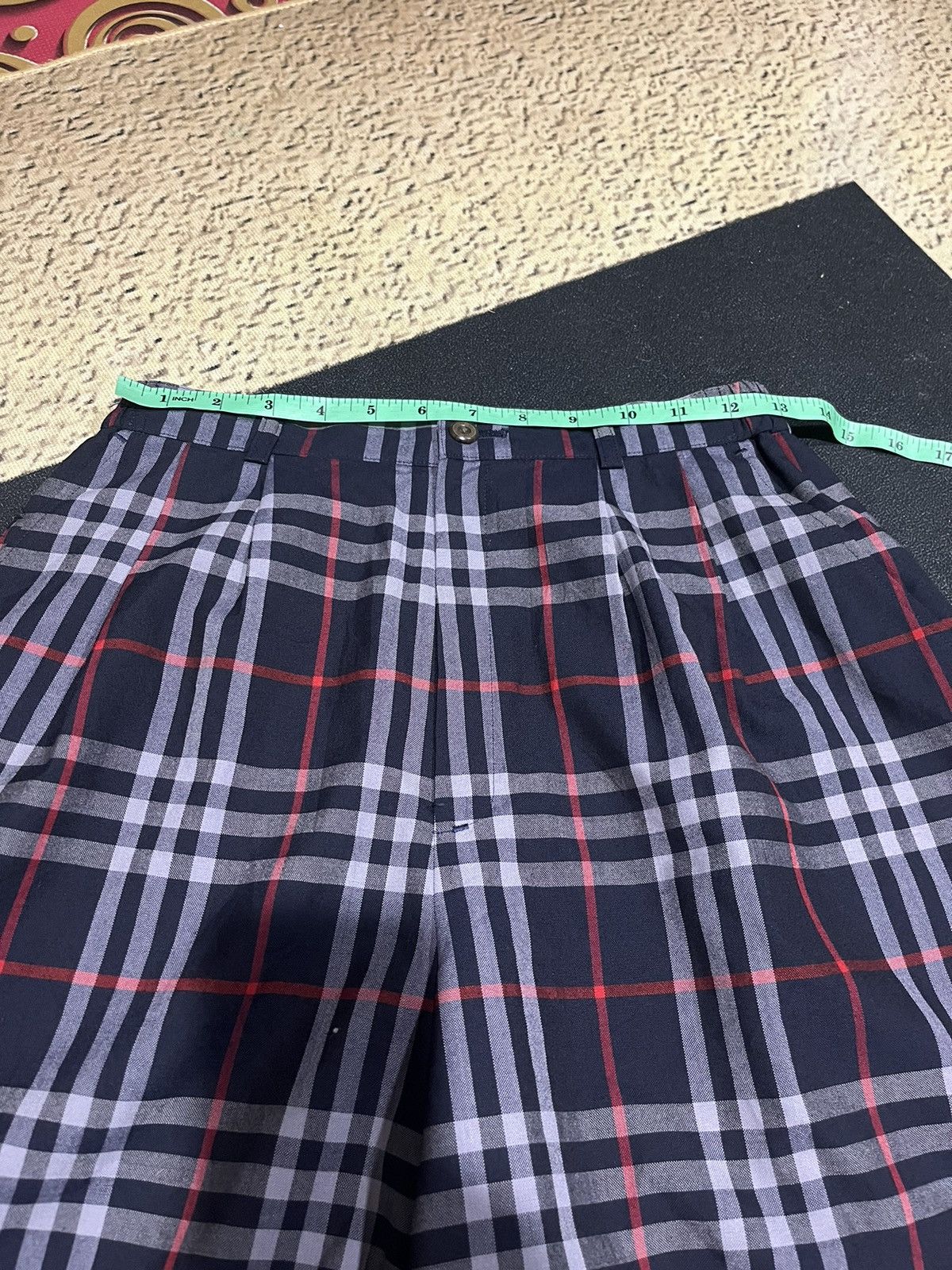 Burberry Burberrys Nova Check Wool Culottes Shorts Navy L Women's Size 26" / US 2 / IT 38 - 9 Thumbnail