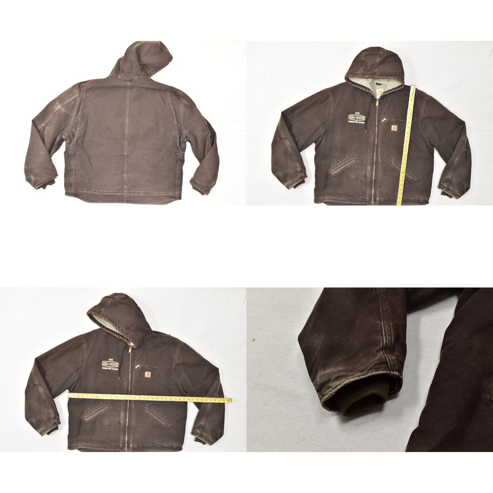 Carhartt Carhartt J141 Hooded Bomber Jacket 2XL Mens Dark Brown Sandstone Sierra Sherpa Lined Canvas Cotton Logo Size US XXL / EU 58 / 5 - 8 Thumbnail