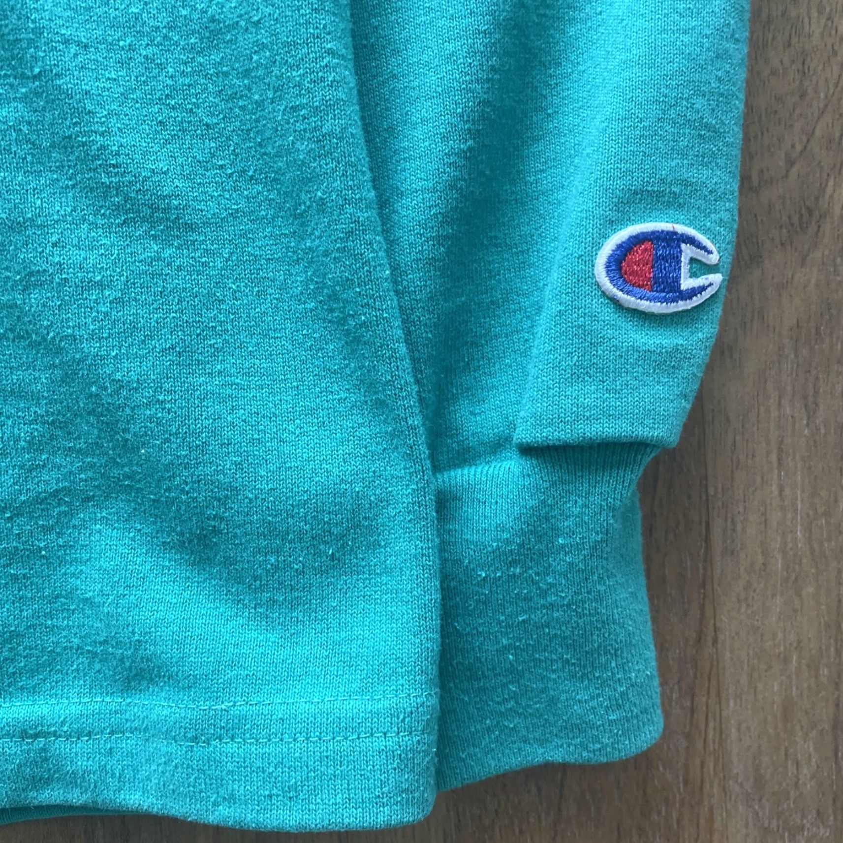 Champion VINTAGE Champion Hoodie Men XL Teal Blue Pullover Fleece Long Sleeve USA 80s City Grunge Hip Hop Retro Hooded Front Drawstring Crew Neck Size US XL / EU 56 / 4 - 6 Thumbnail