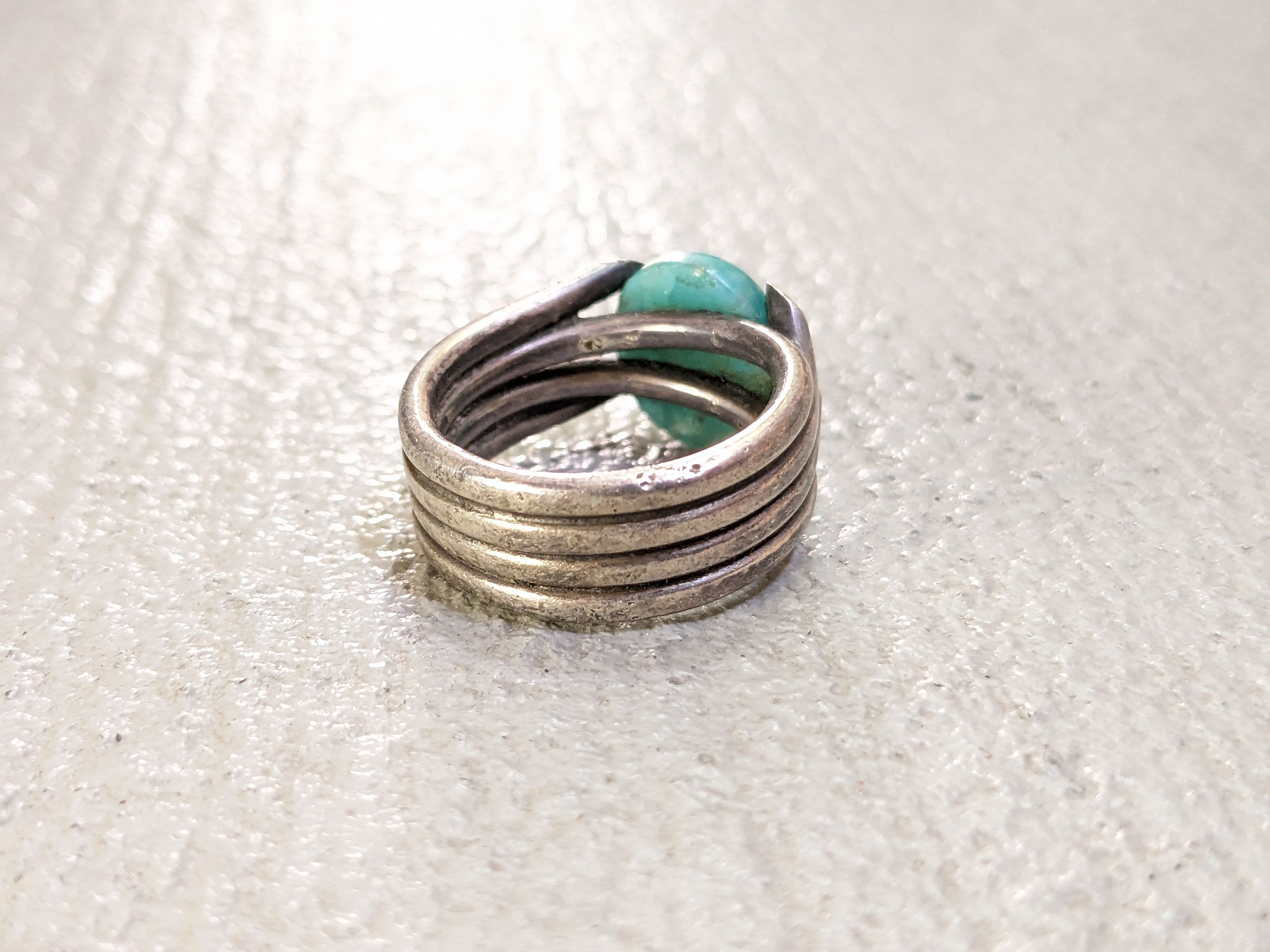 Jewelry Vintage Sterling Silver Ring 6.75 Amazonite Oval Modern Size ONE SIZE - 5 Thumbnail