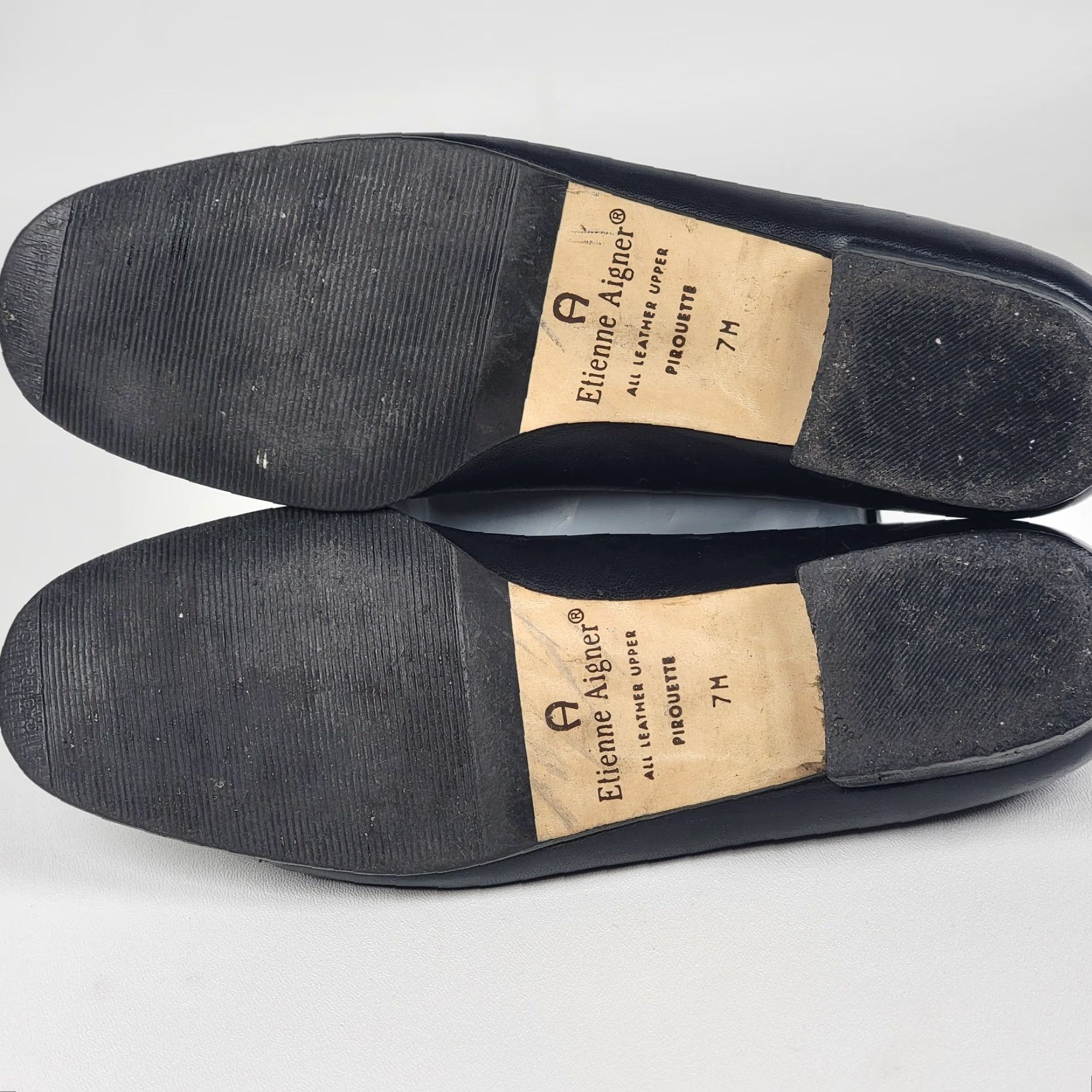Etienne Aigner Etienne Aigner Ladies Strada Pumps Shoes Black Leather Square Toe 7M Slip On Heel Cone Cap Toe Womens Shoes Size US 7 / IT 37 - 6 Thumbnail