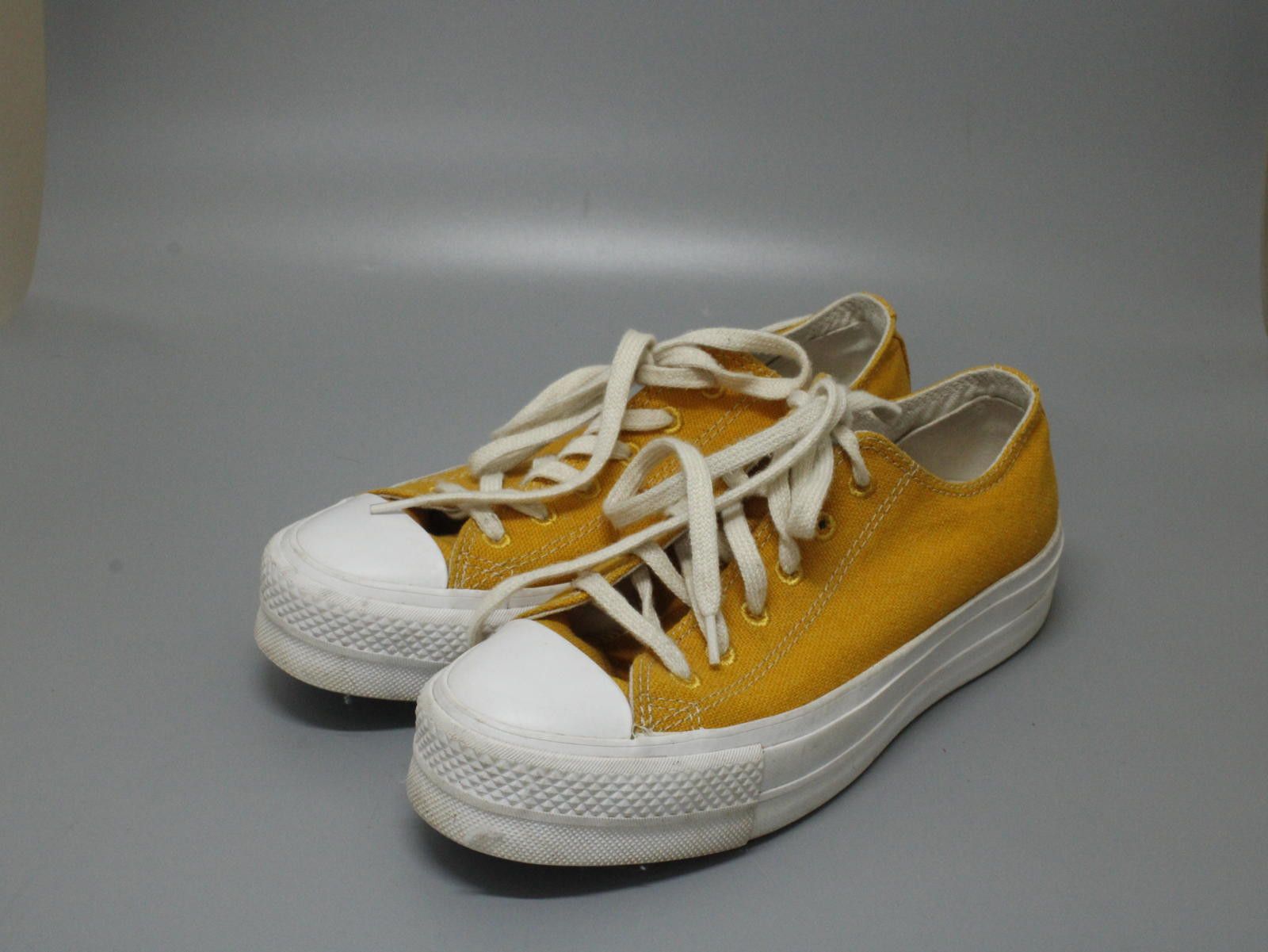 Unknown London Yellow Canvas Allstar Women's Sneakers with White Rubber Toe Size US 7.5 / IT 37.5 - 4 Thumbnail