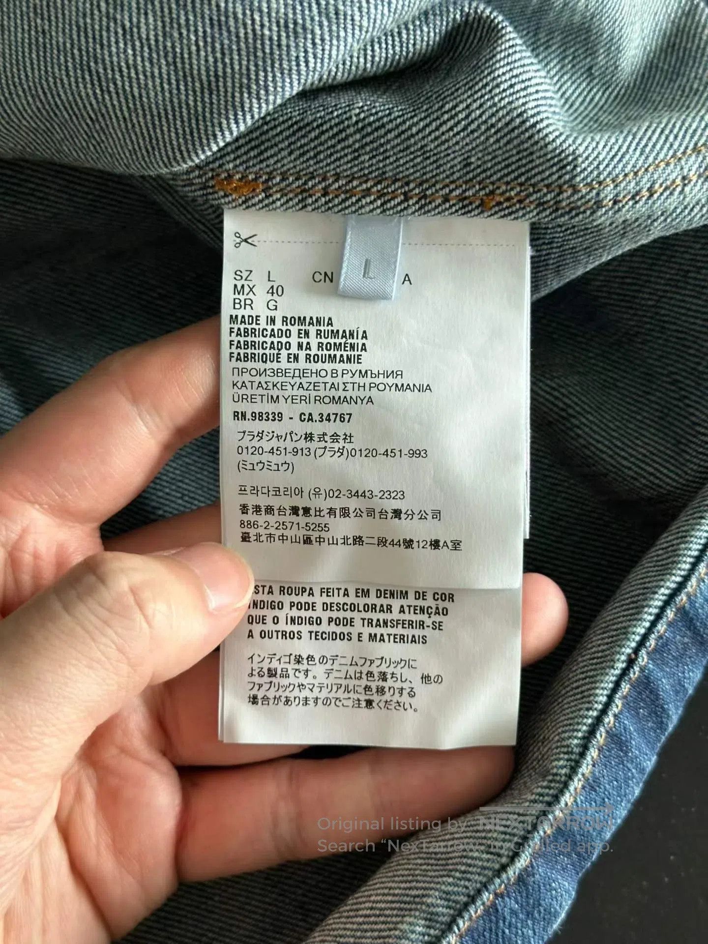 Prada Prada Triangle Logo Denim Short Sleeve Shirt| Size US XL / EU 56 / 4 - 4 Thumbnail