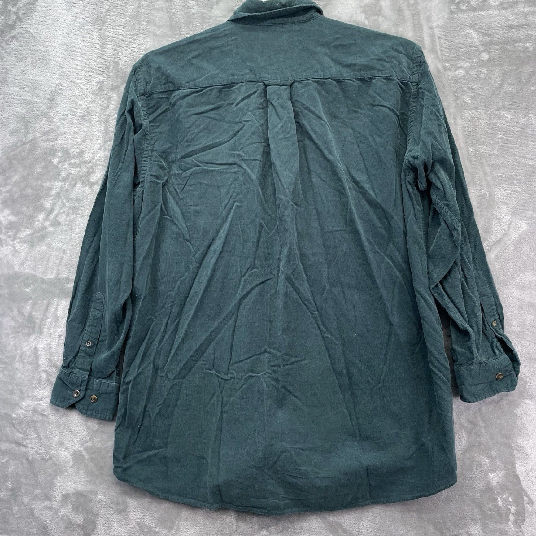 Vintage Onward reserve Shirt Men Large Corduroy Tailored Preppy Solid Green Casual Button-Up Size US L / EU 52-54 / 3 - 3 Thumbnail