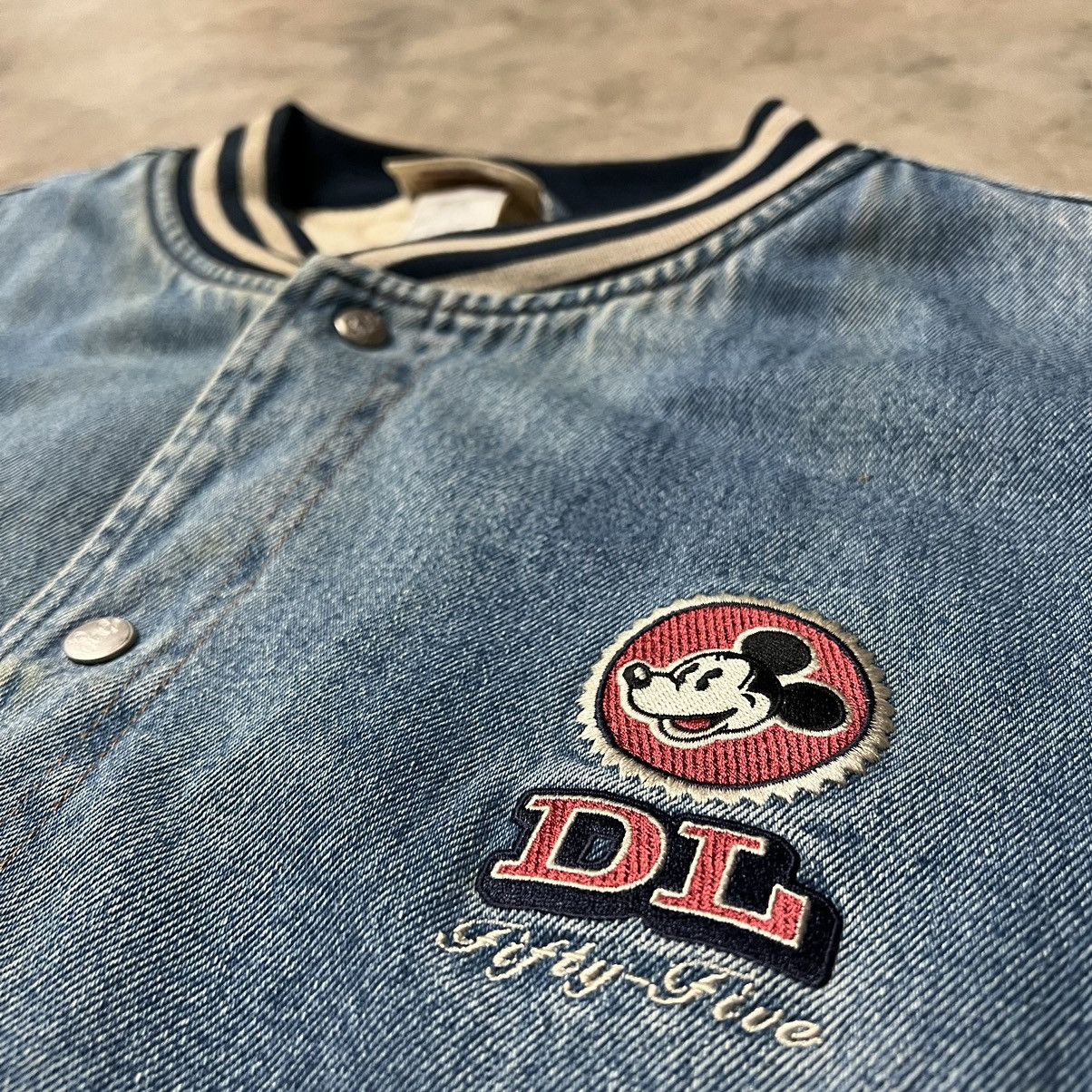 Disney × Mickey Mouse × Vintage Vintage Y2K Disneyland Mickey Mouse Denim Varsity Jacket Size US XXL / EU 58 / 5 - 4 Thumbnail