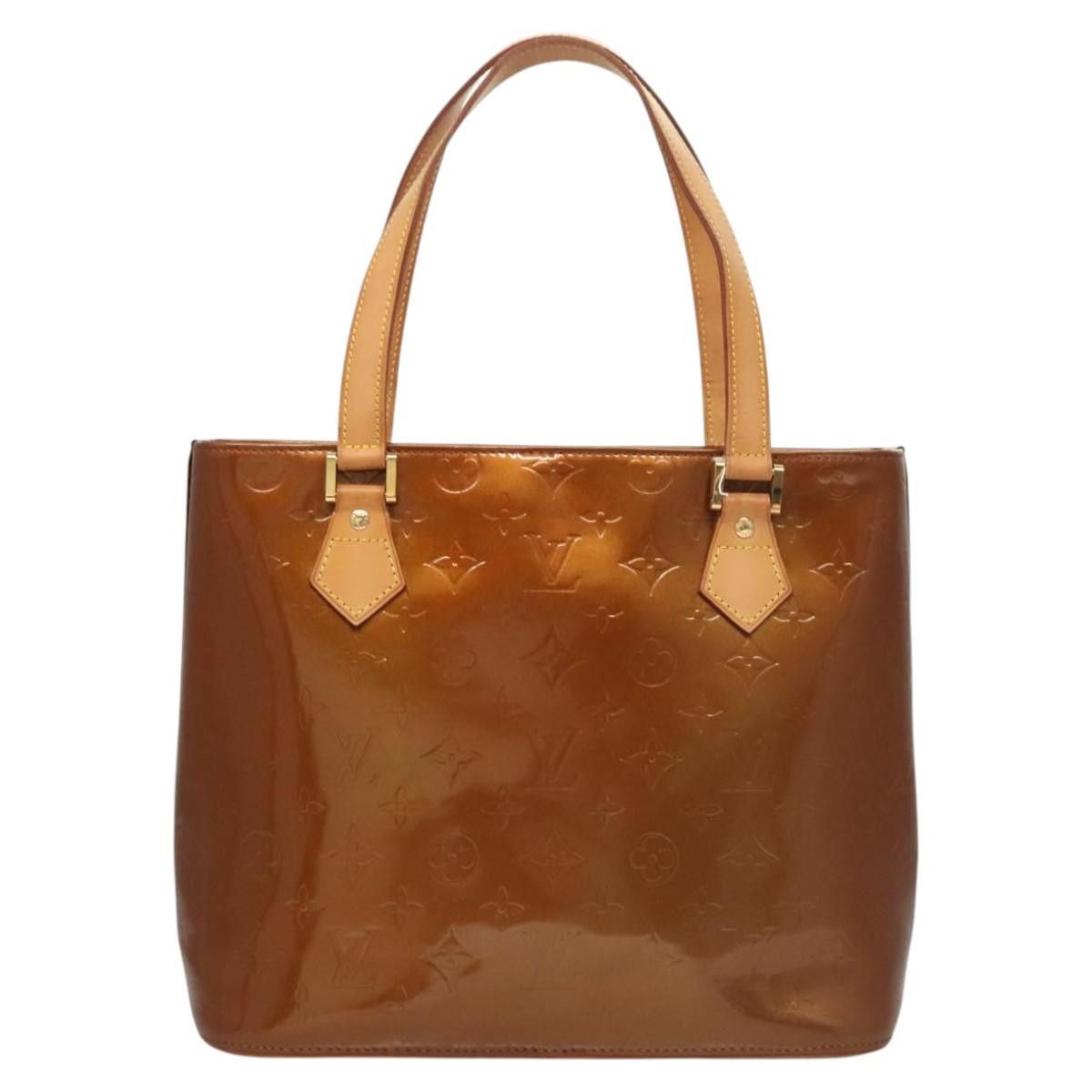 Louis Vuitton LOUIS VUITTON Monogram Vernis Houston Hand Bag Bronze M91122 Size ONE SIZE - 3 Thumbnail