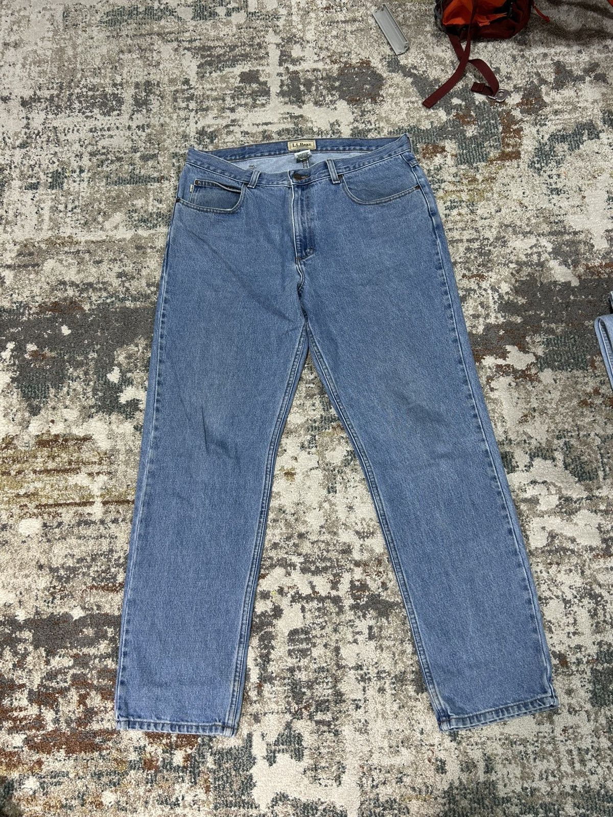 L.L. Bean L.L. Bean Classic Fit Stone Washed Light Blue Denim Jeans Size US 36 / EU 52 - 1 Thumbnail